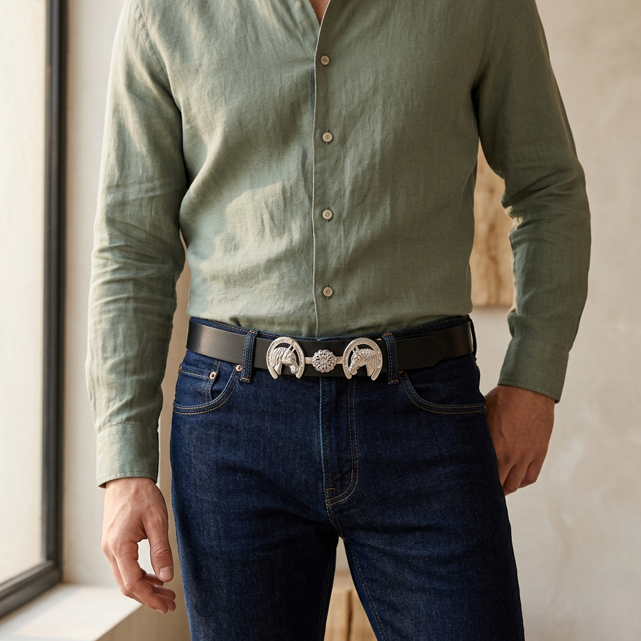 Handcrafted Silver Equestrian Belt