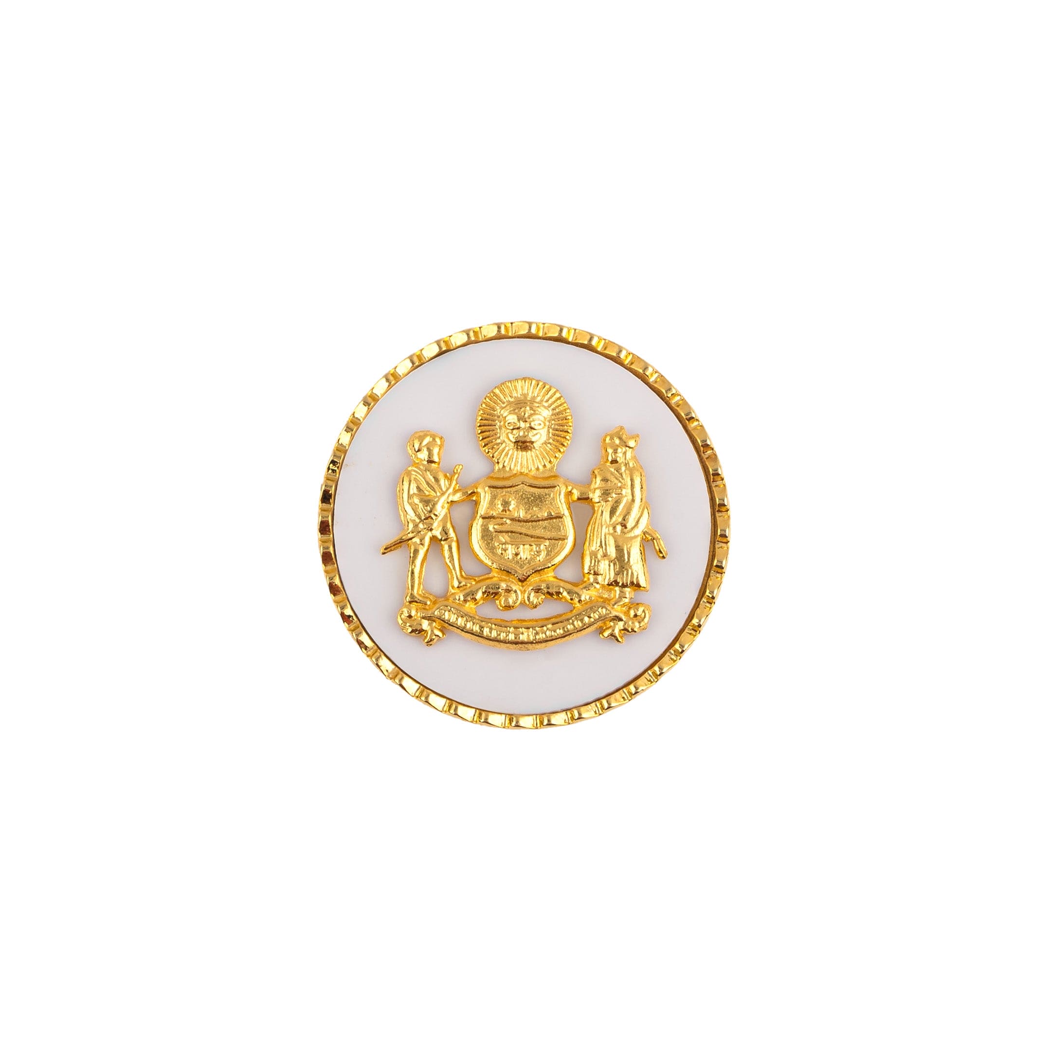 Mewar Clan Gold Plated White Buttons