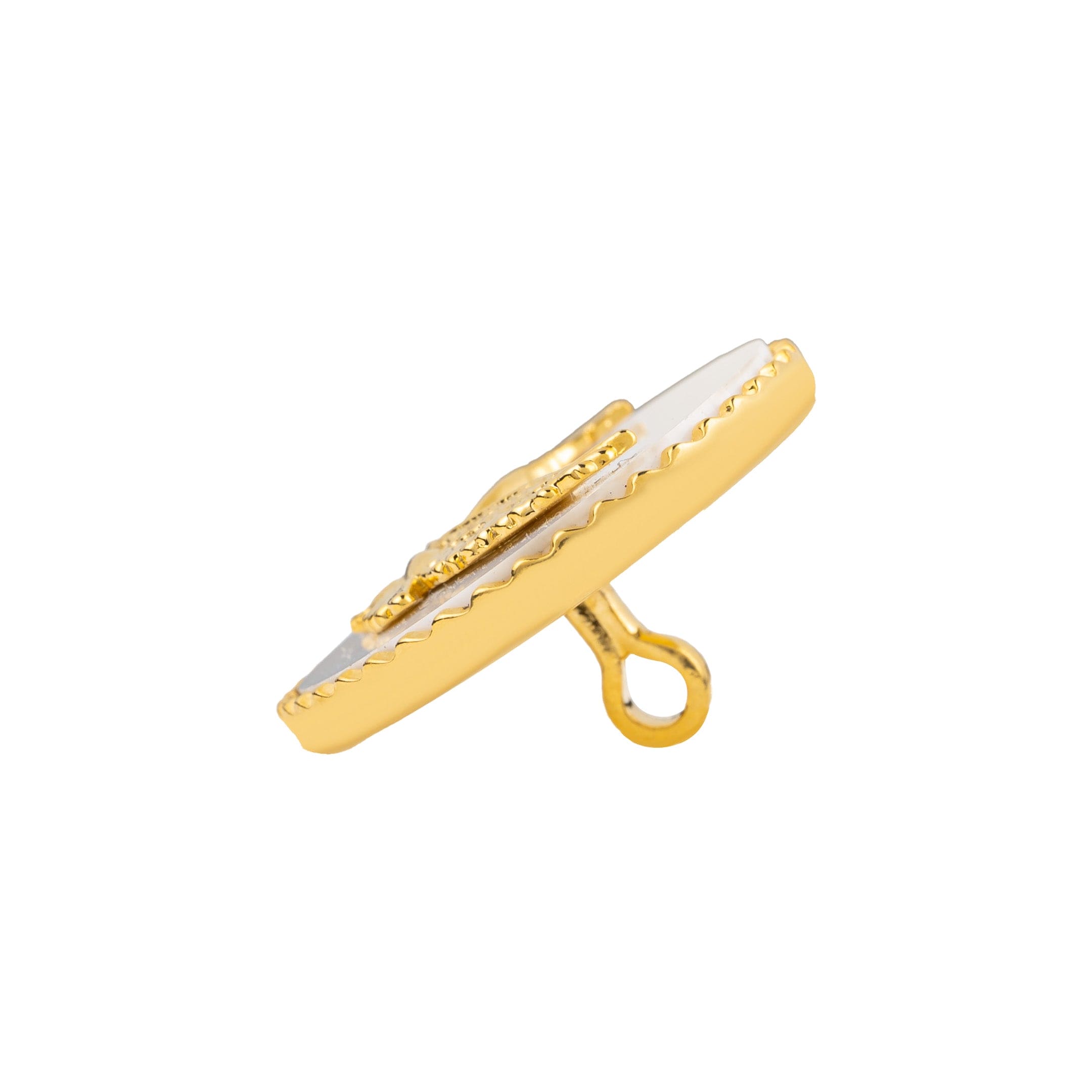 Marwar Eagle Handcrafted Gold-Plated White Buttons