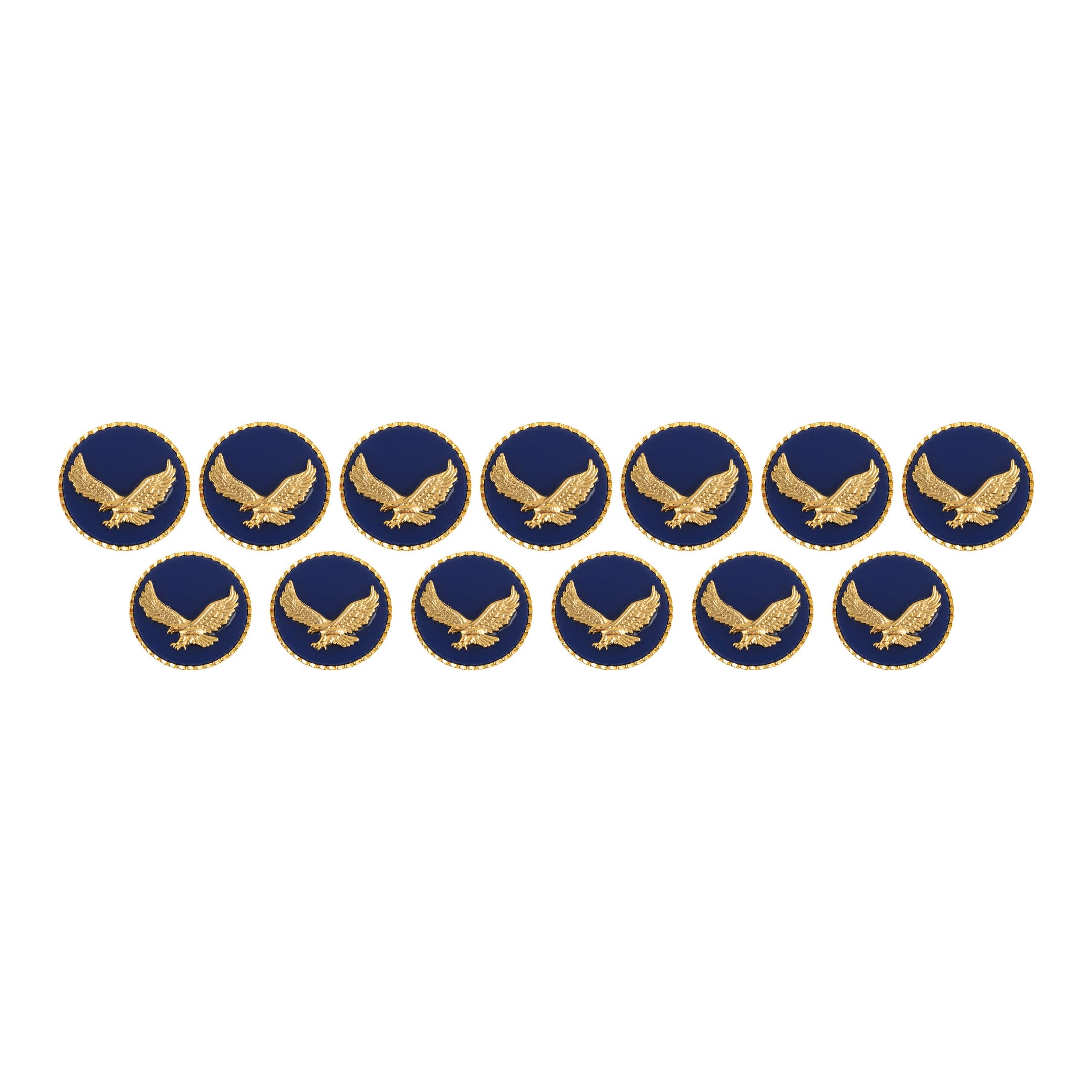 Marwar Eagle Handcrafted Gold-Plated Blue Buttons