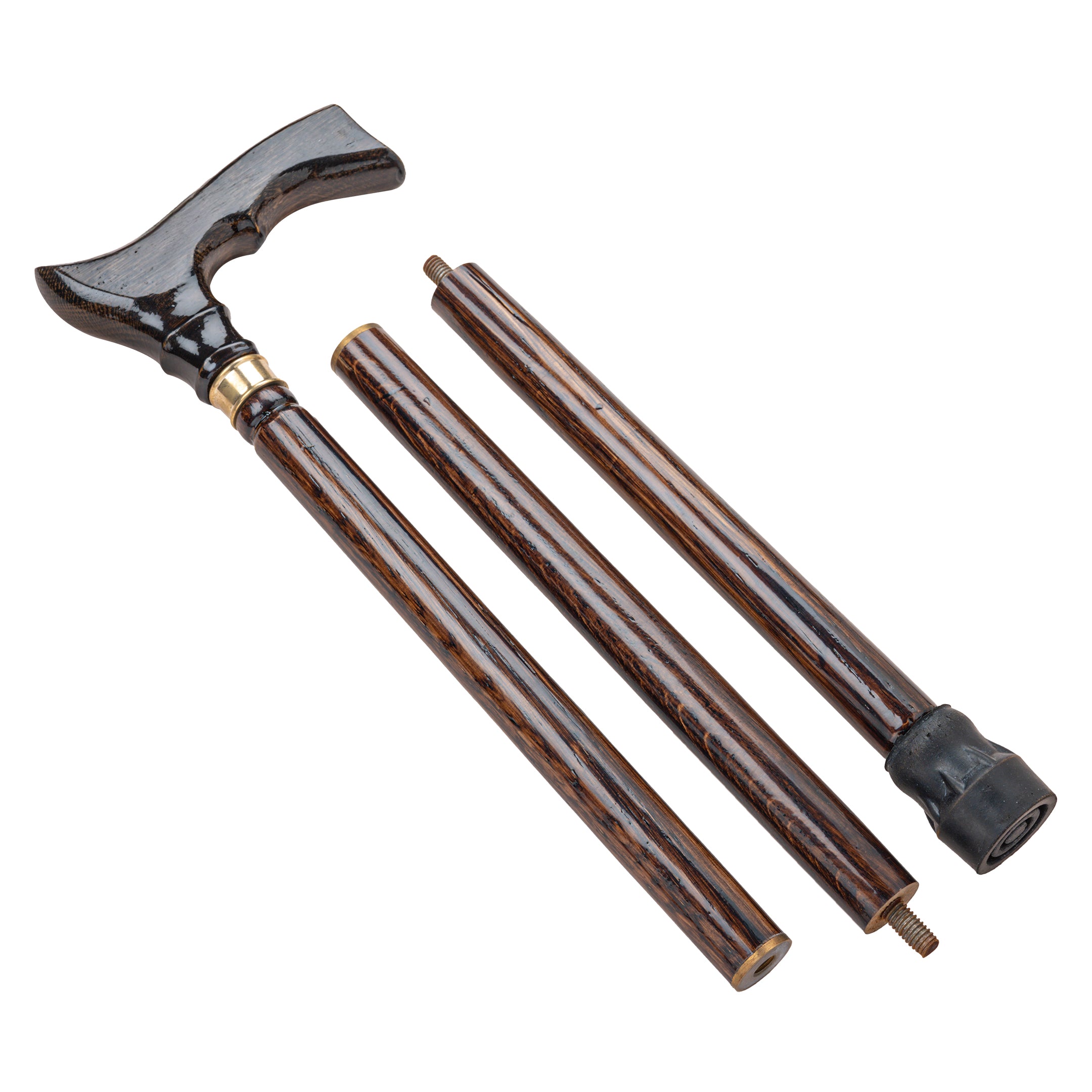 Premium Indian Rosewood Folding Walking Stick with Ergonomic Crook Handle