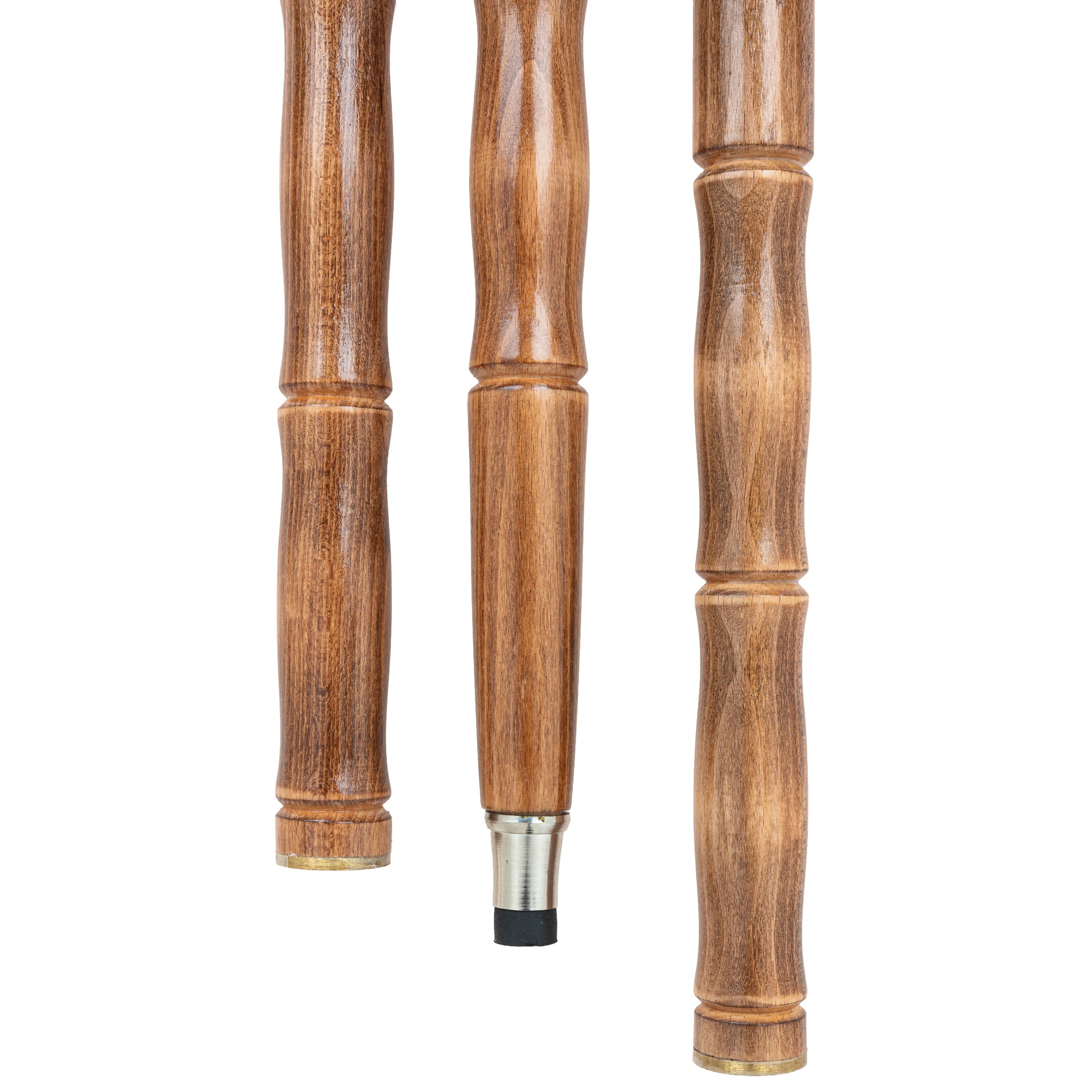 Handcrafted Beechwood Folding Walking Stick with Carved Ball Knob Handle