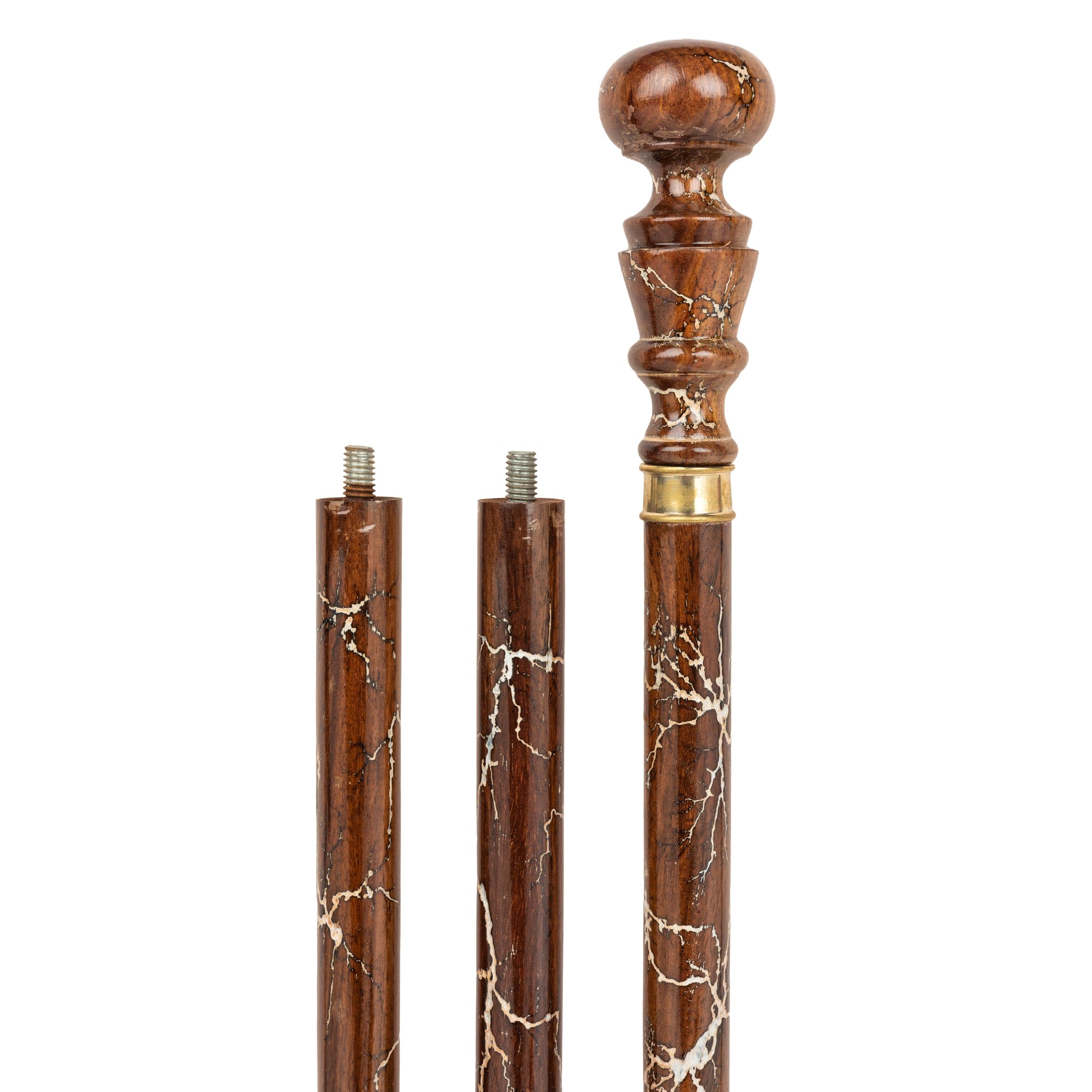 Vintage Style Handcrafted Indian Rosewood Walking Stick Vintage Three Piece Cane