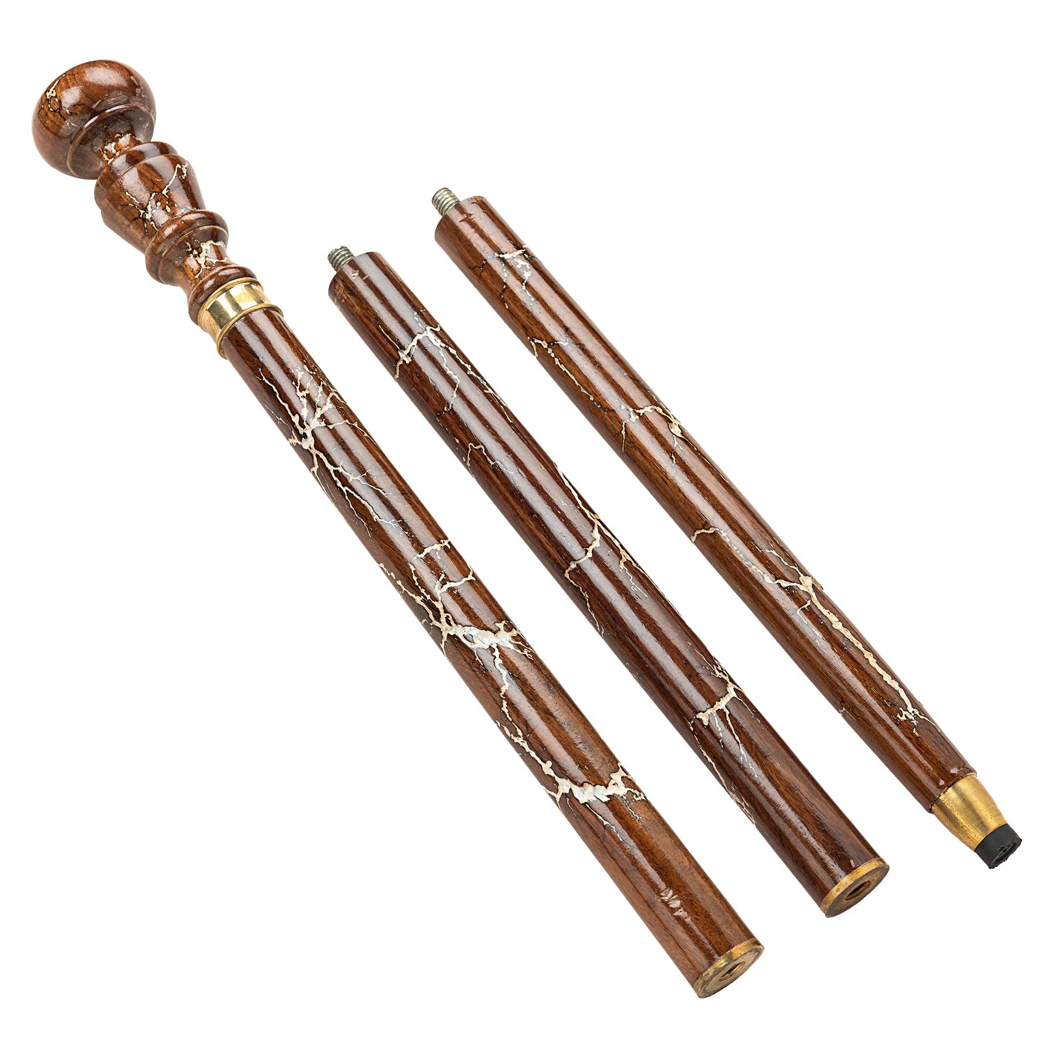 Vintage Style Handcrafted Indian Rosewood Walking Stick Vintage Three Piece Cane