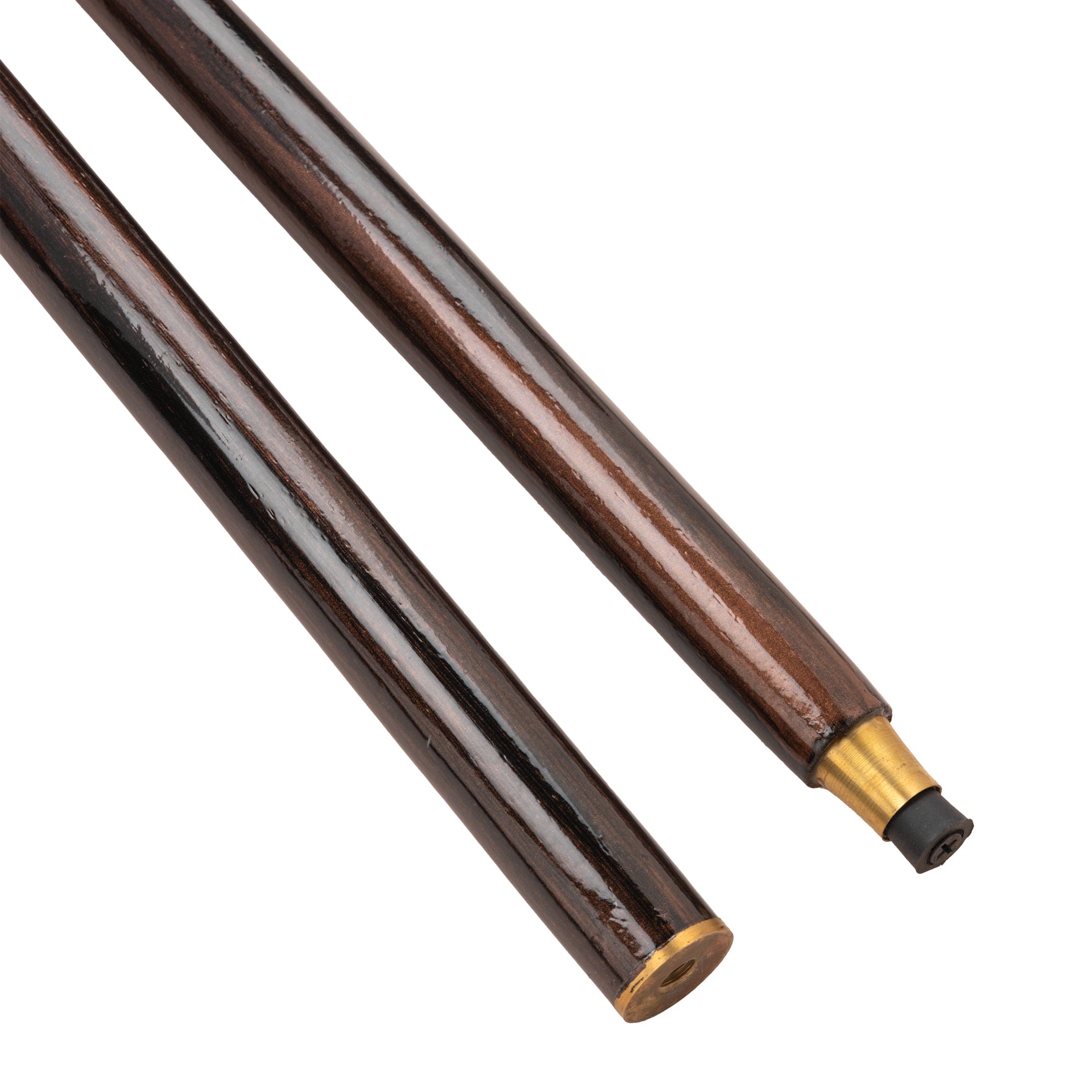 Handcrafted Short Beechwood Two-Fold Walking Stick with Chrome Soccer Ball Knob Handle