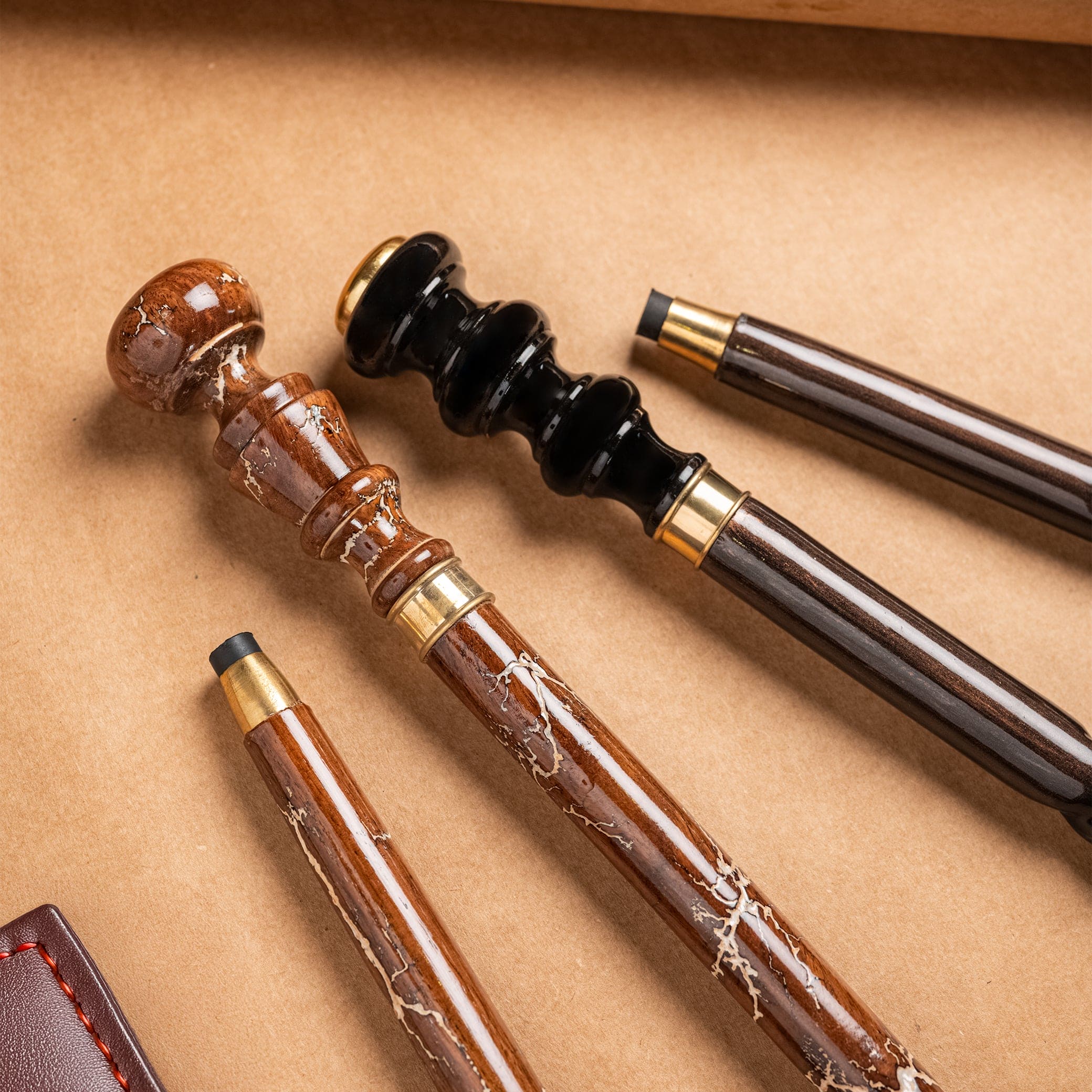 Copper Shade Handcrafted Beechwood Folding Walking Stick with Twisted Barrel Handle