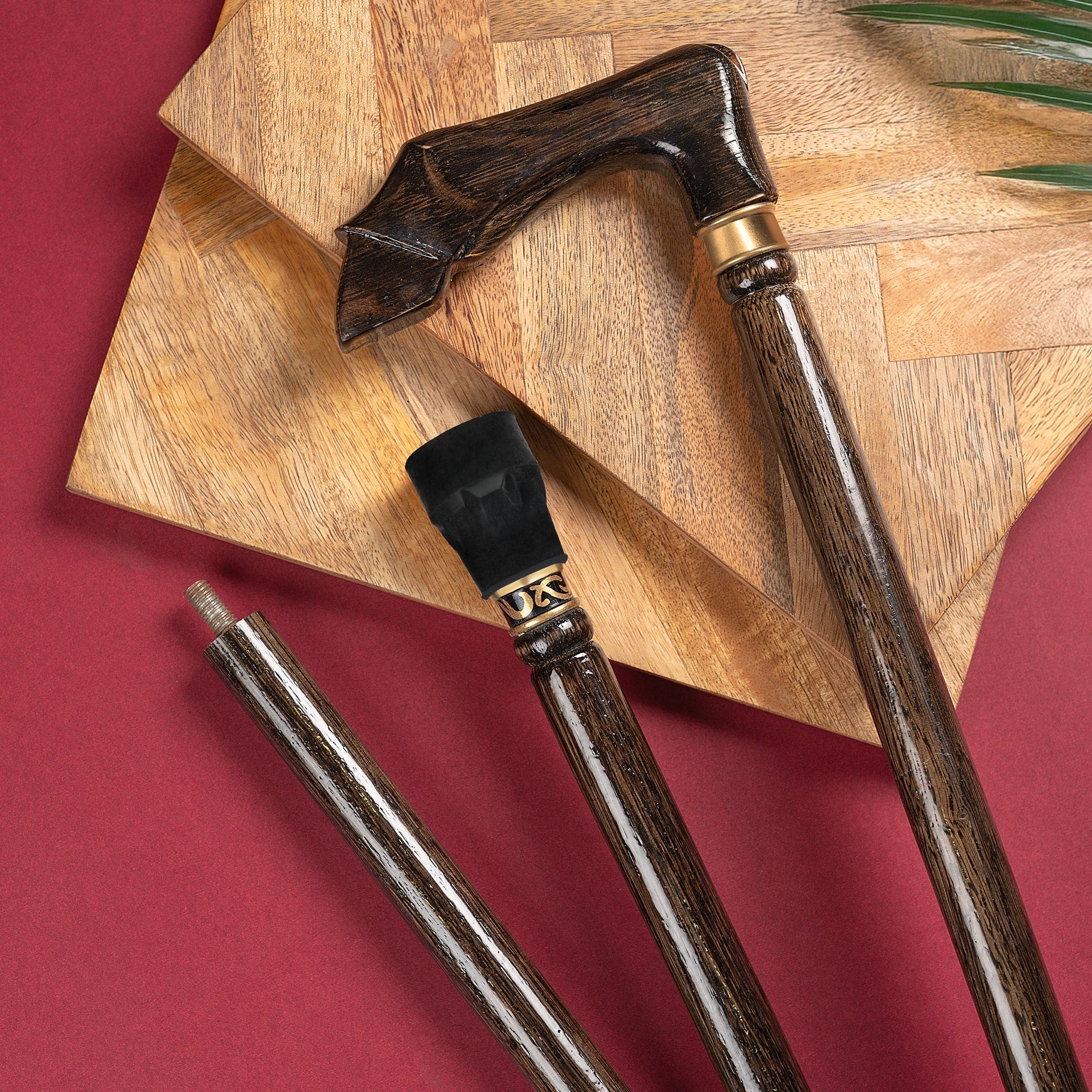 Horseleg Inspired walking Stick crafted in Walnut Shade Indian Rosewood