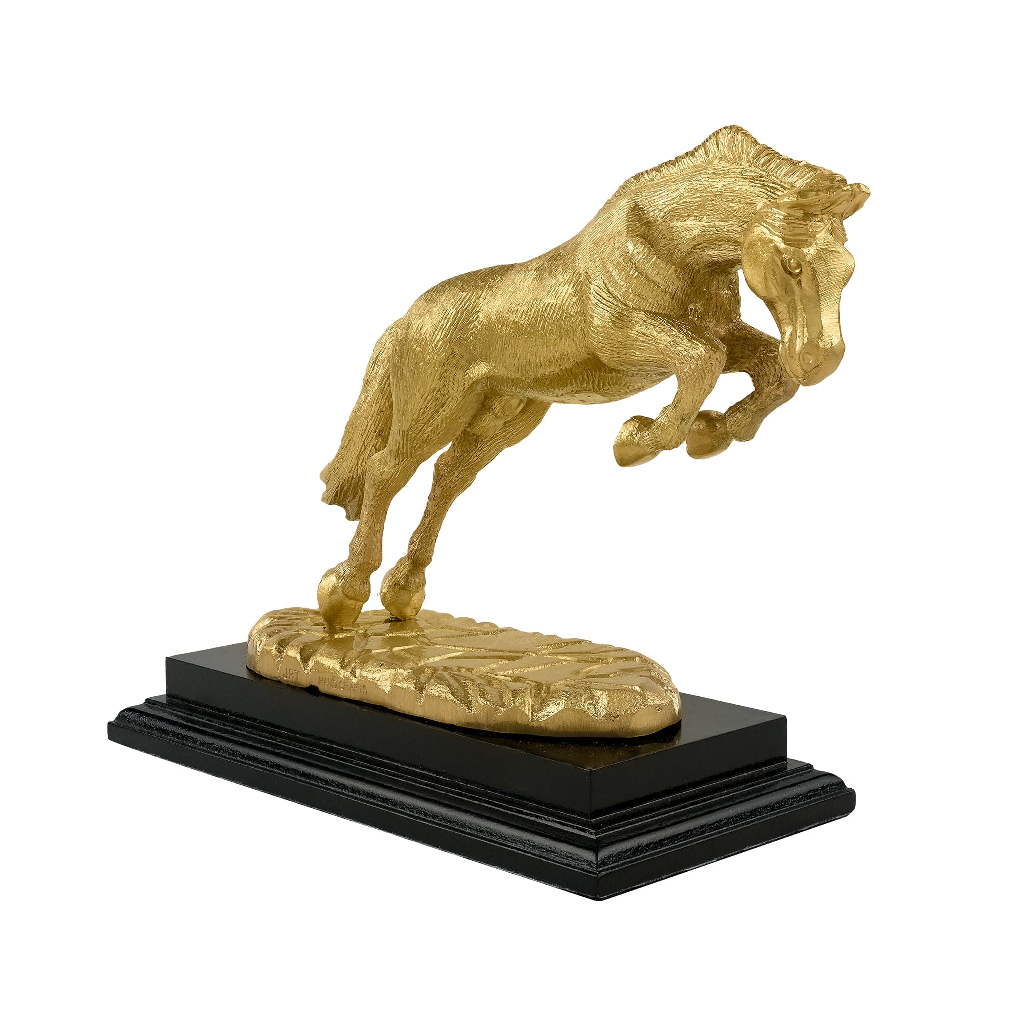 Handcrafted Brass Galloping Horse Statue – Natural Finish