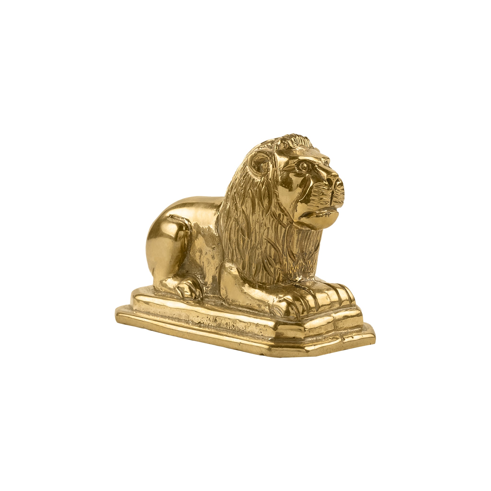 Brass Lion Paperweight for Office Desk