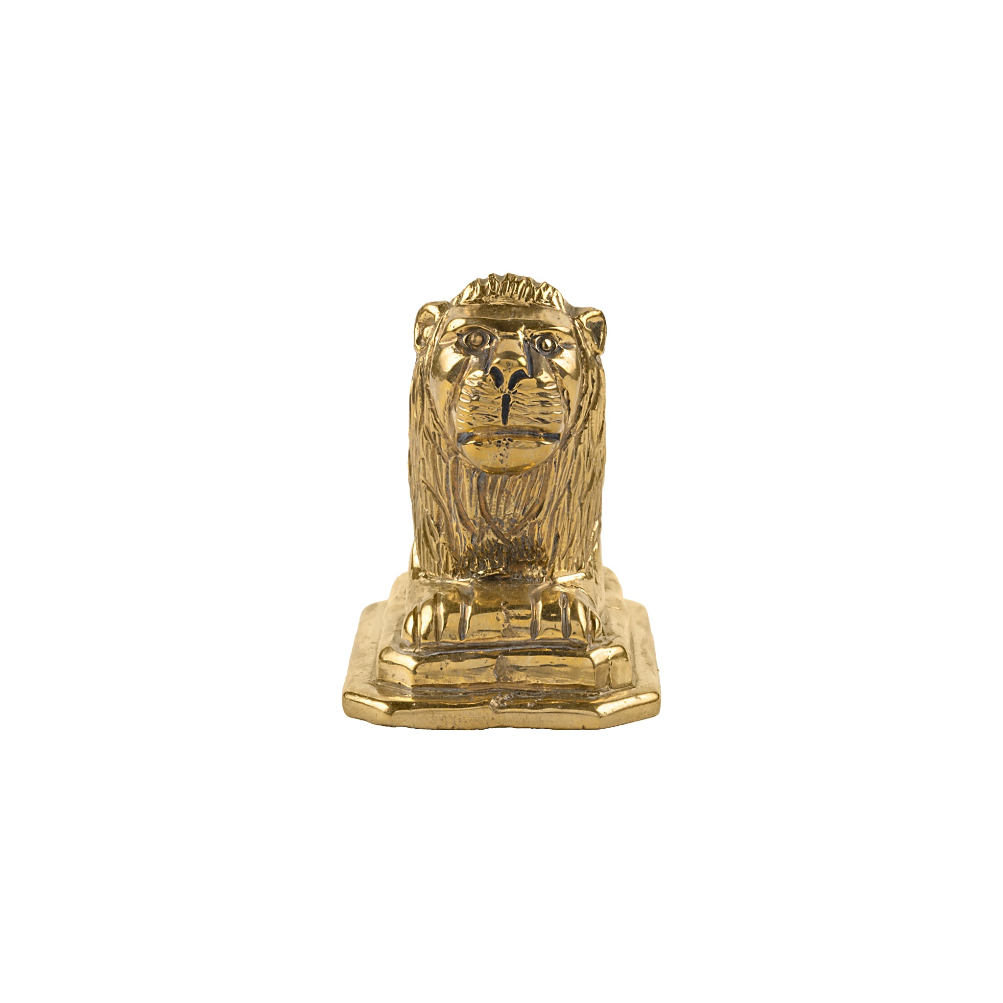 Brass Lion Paperweight for Office Desk