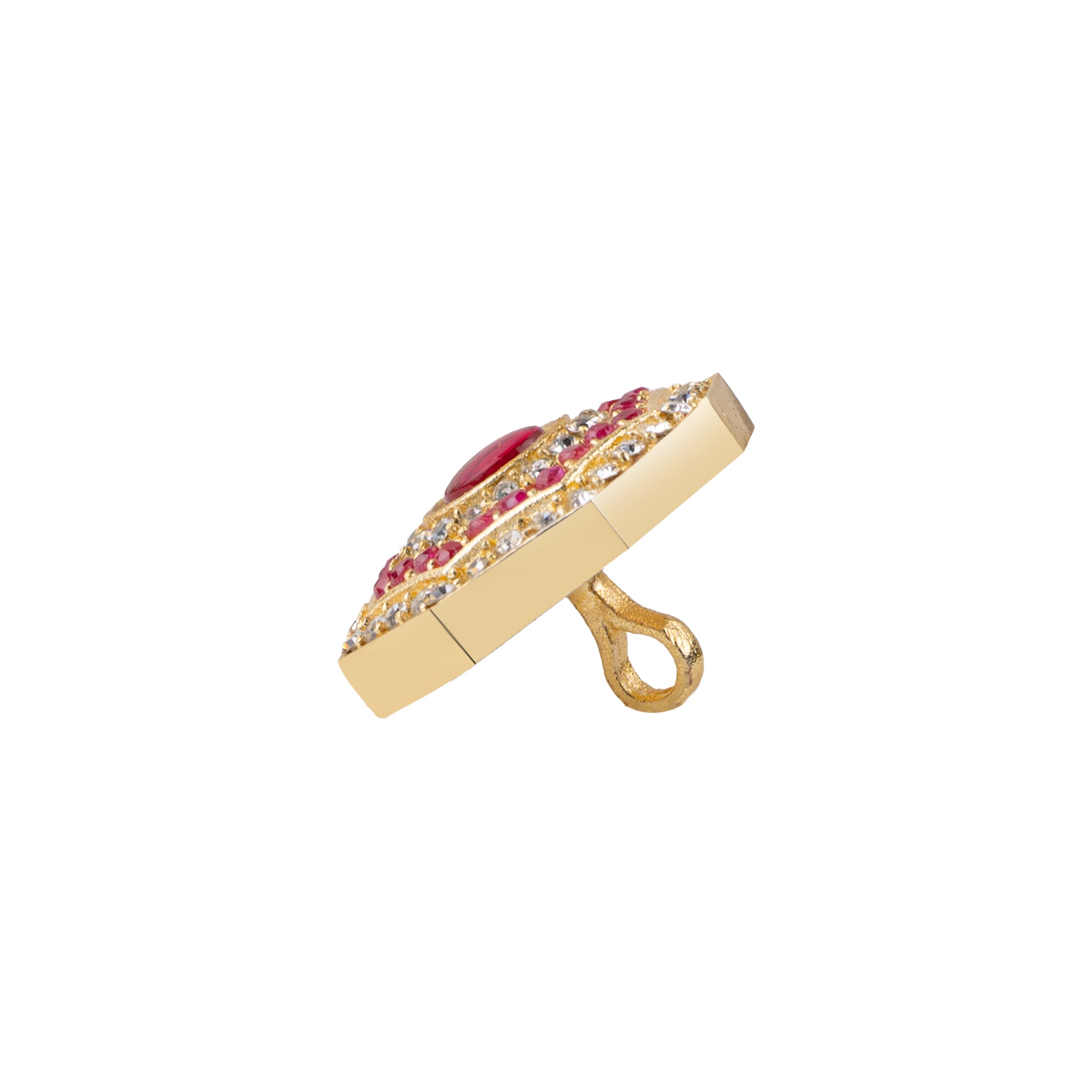 Handcrafted Octagon Stone Gold Plated Button