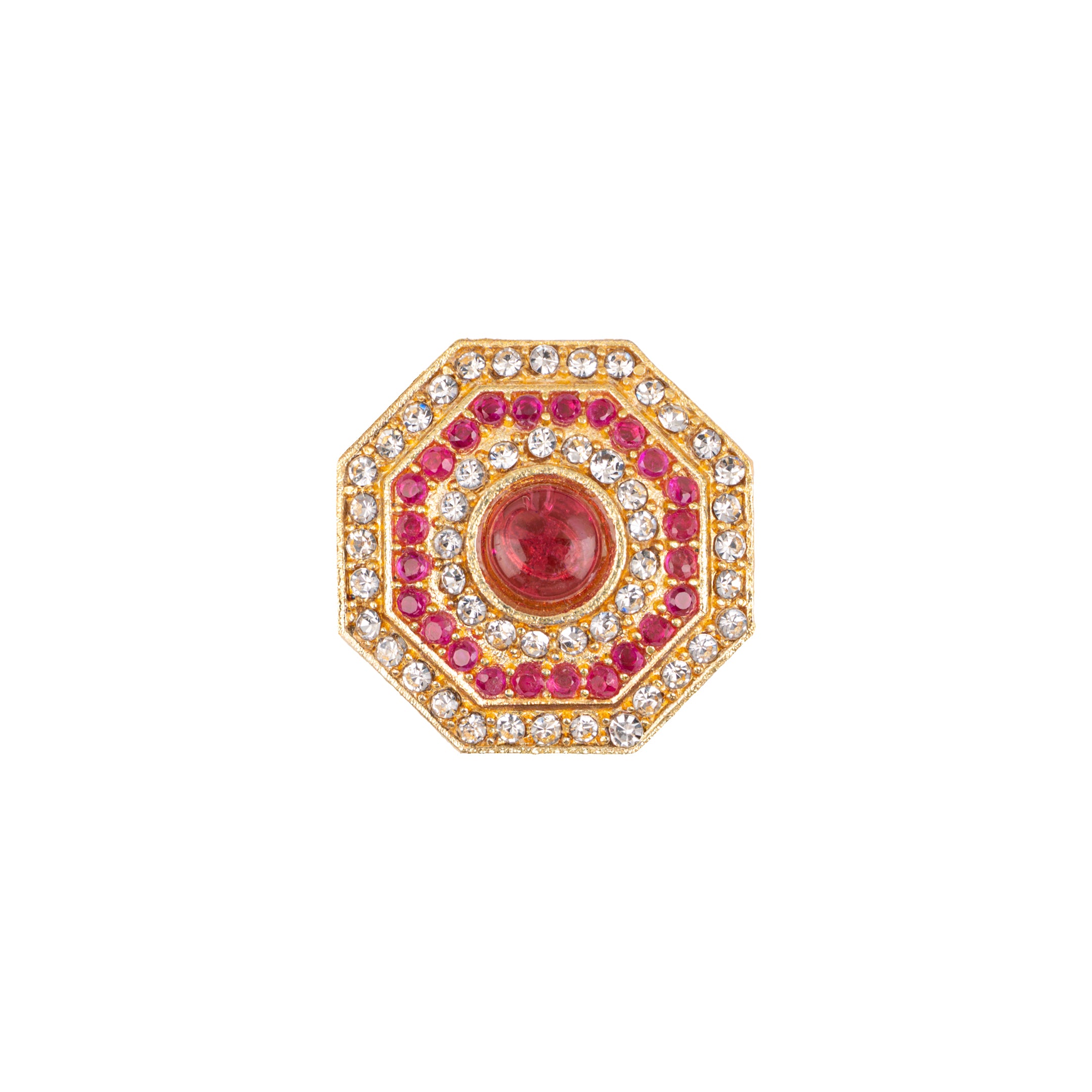 Handcrafted Octagon Stone Gold Plated Button
