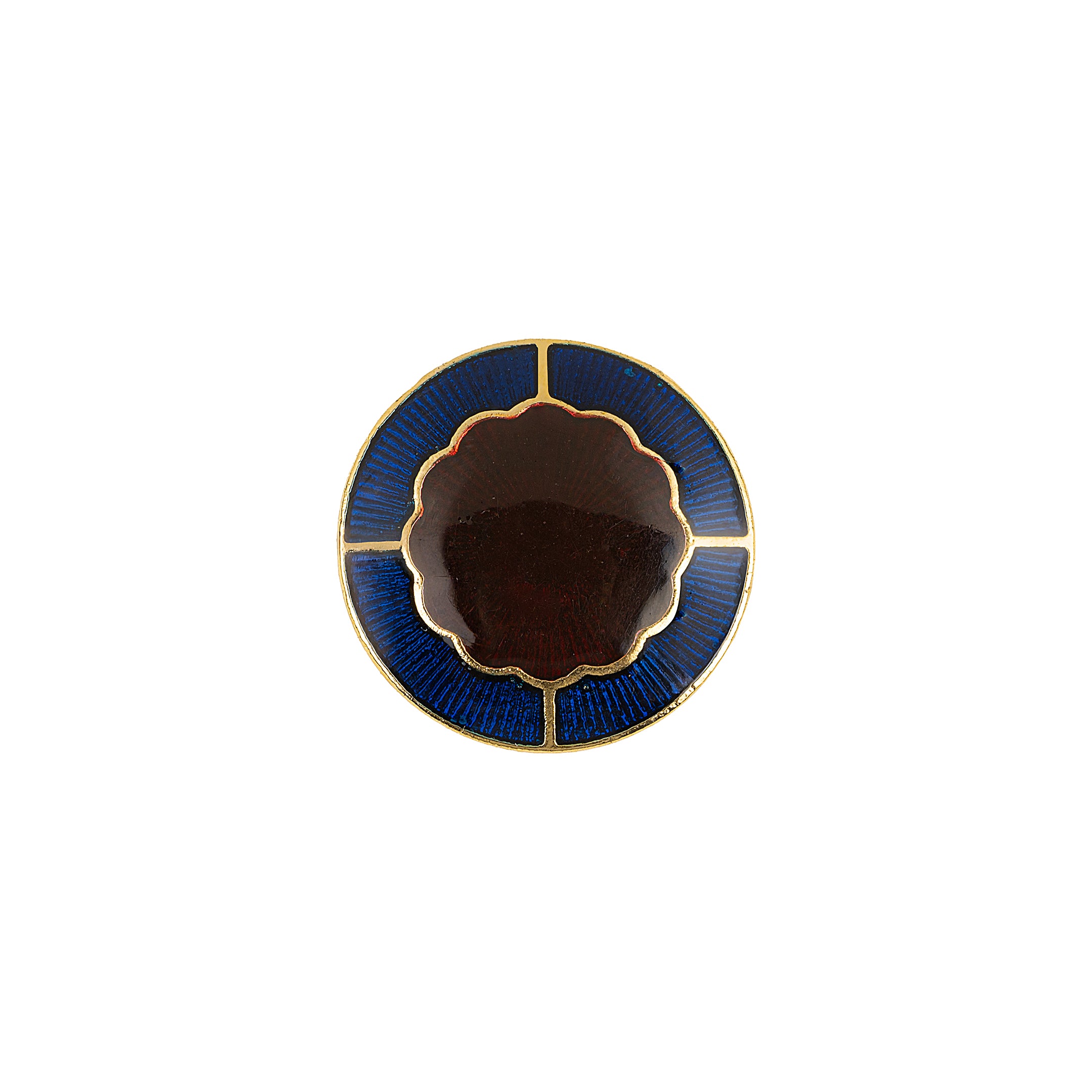 Deep Maroon Meenakari Petal Gold Plated Button