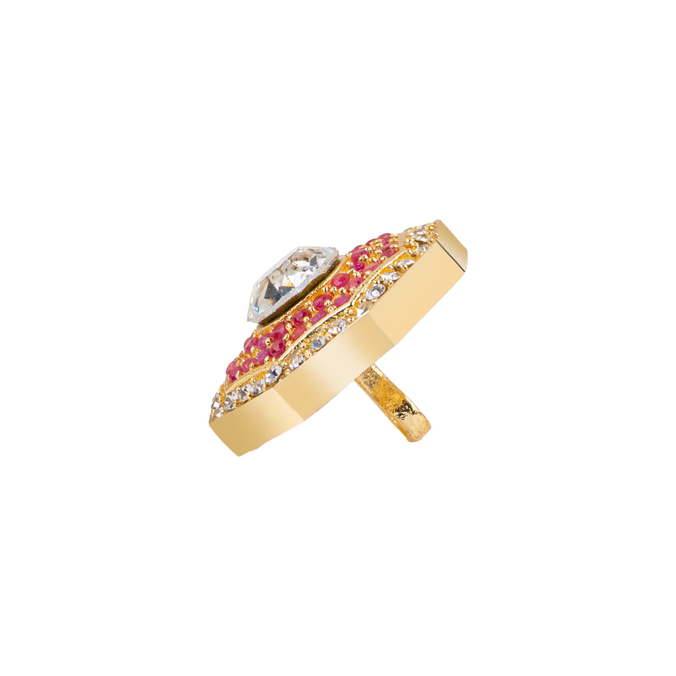 Radiant Chakra Zircon Stones Octagonal Gold Plated Suit Buttons