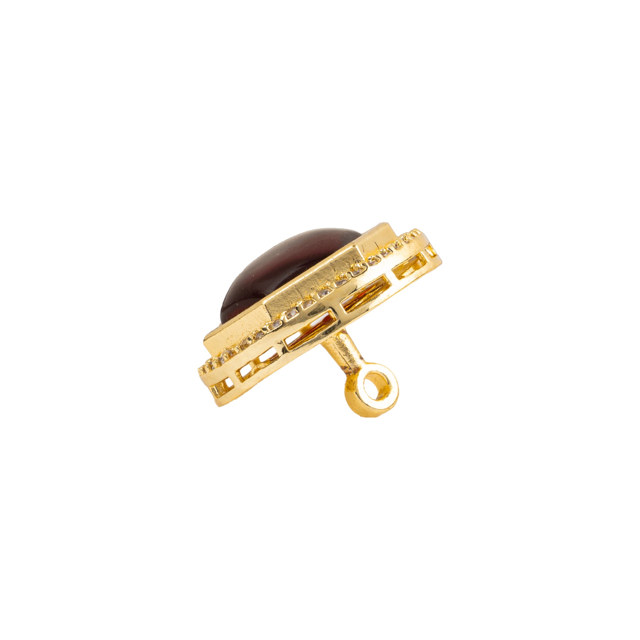 Handcrafted Polki Ruby Cabochon Gold Plated Suit Buttons