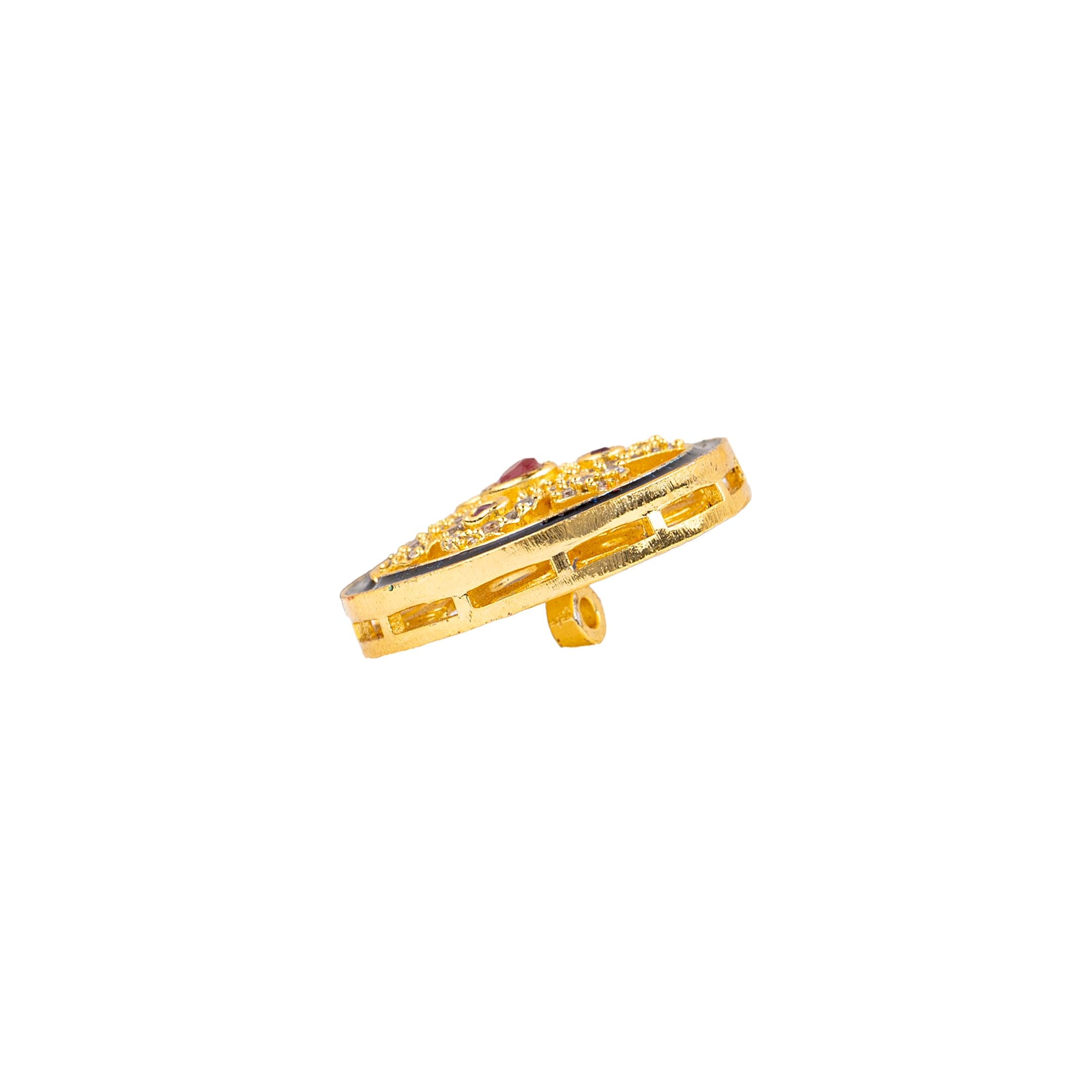 Vajra Lotus Navy Blue Enamel Gold Plated Suit Buttons
