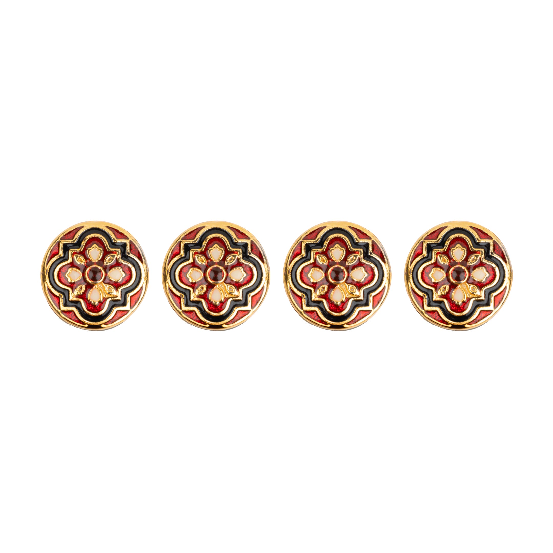 Gold Plated Meenakari Paisley Kurta Button Set