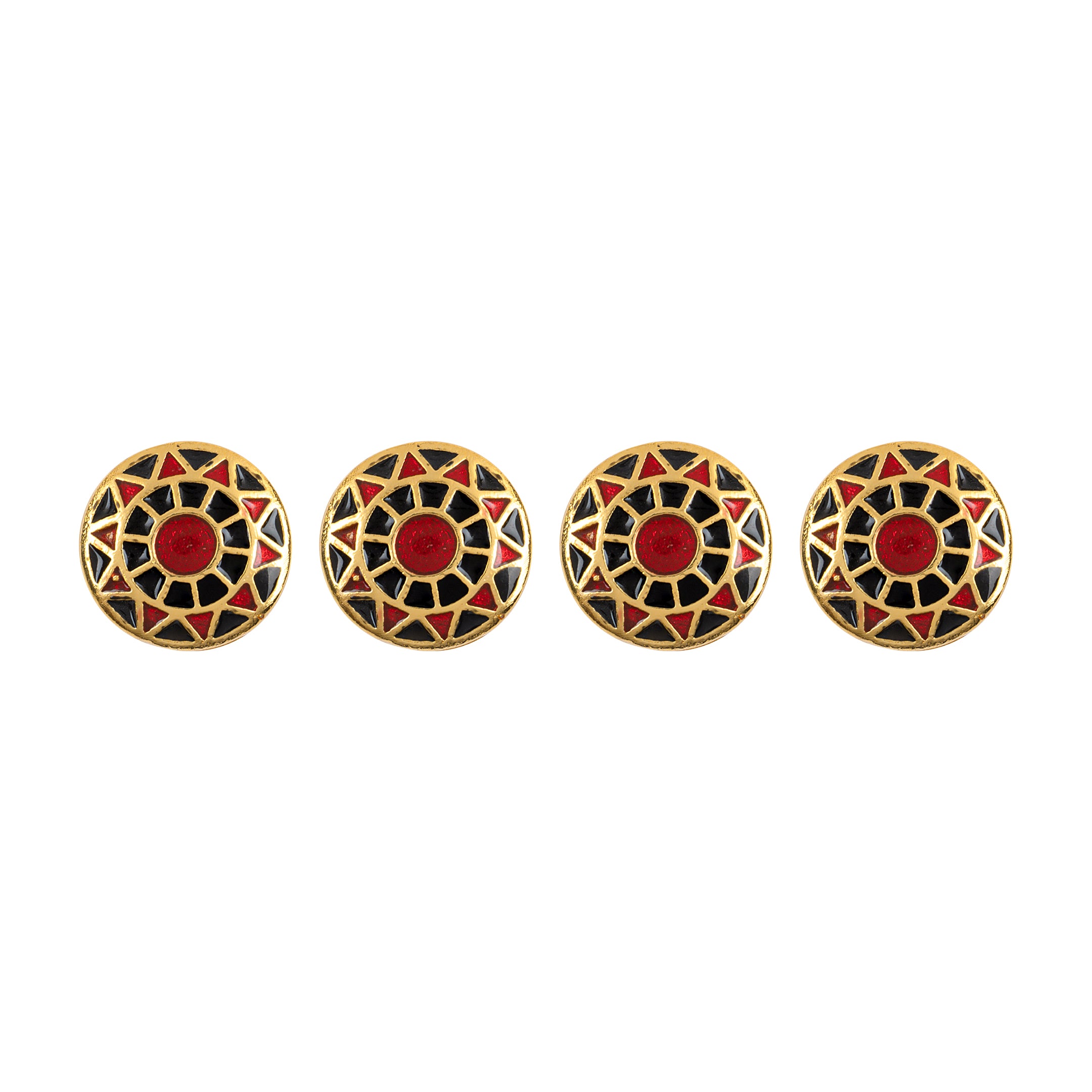 Mughal Jali Inspired Handcrafted Gold Plated Kurta Button Set of 4