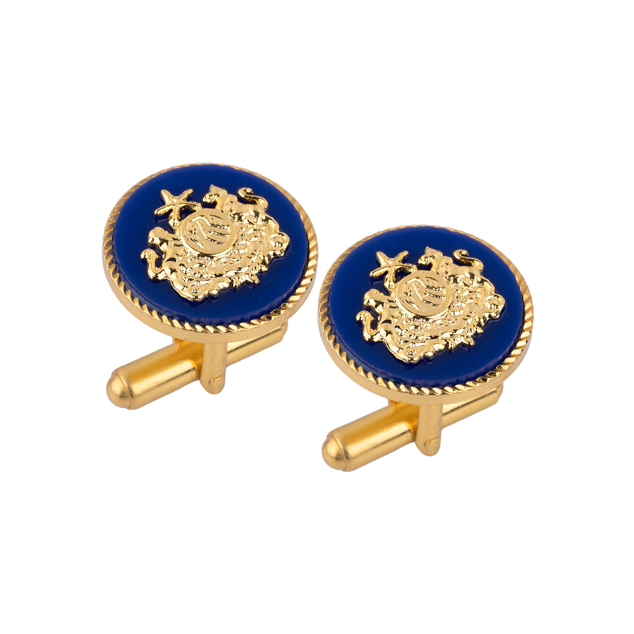 Blue Sirohi Clan Gold Plated Cufflinks
