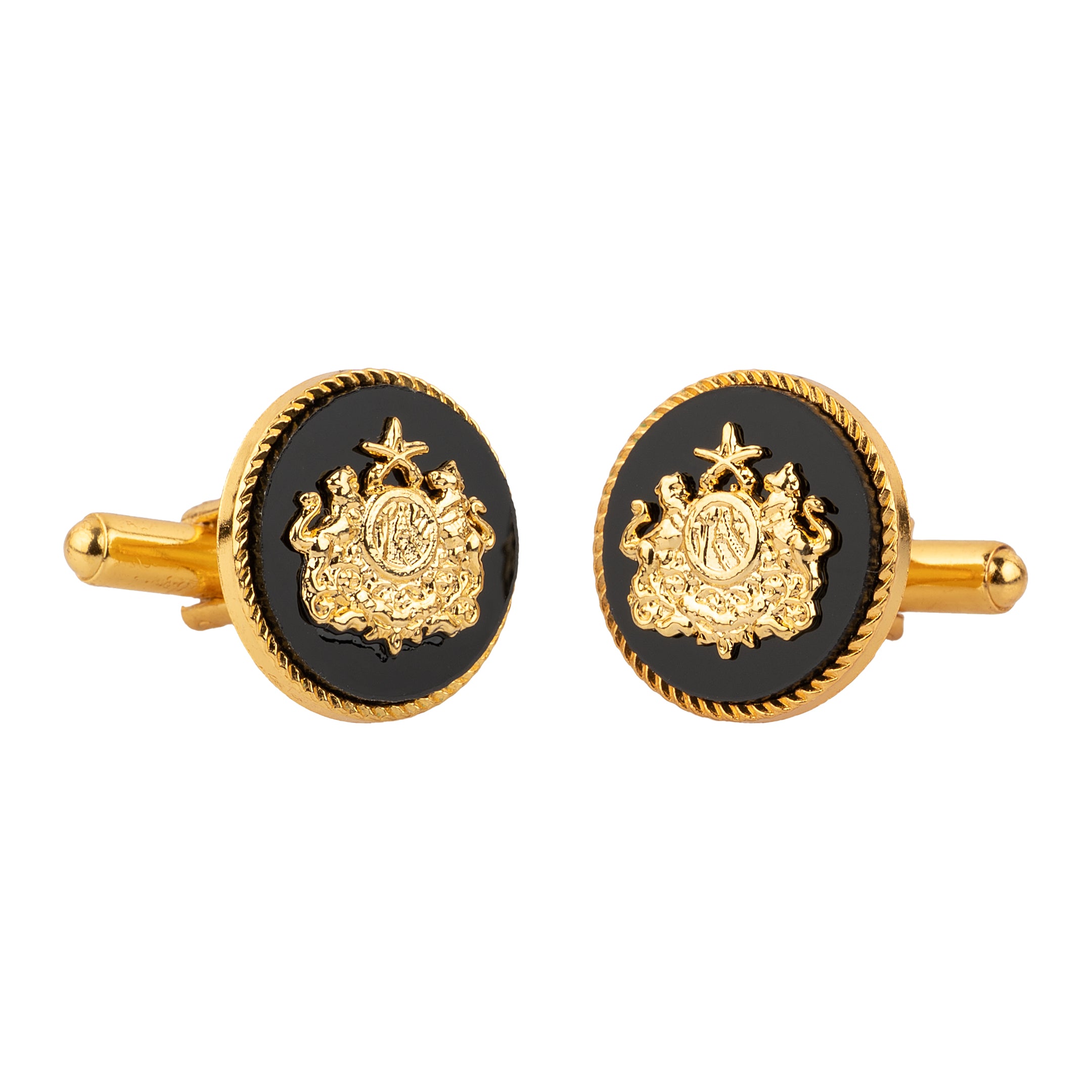 Black Sirohi Clan Gold Plated Cufflinks