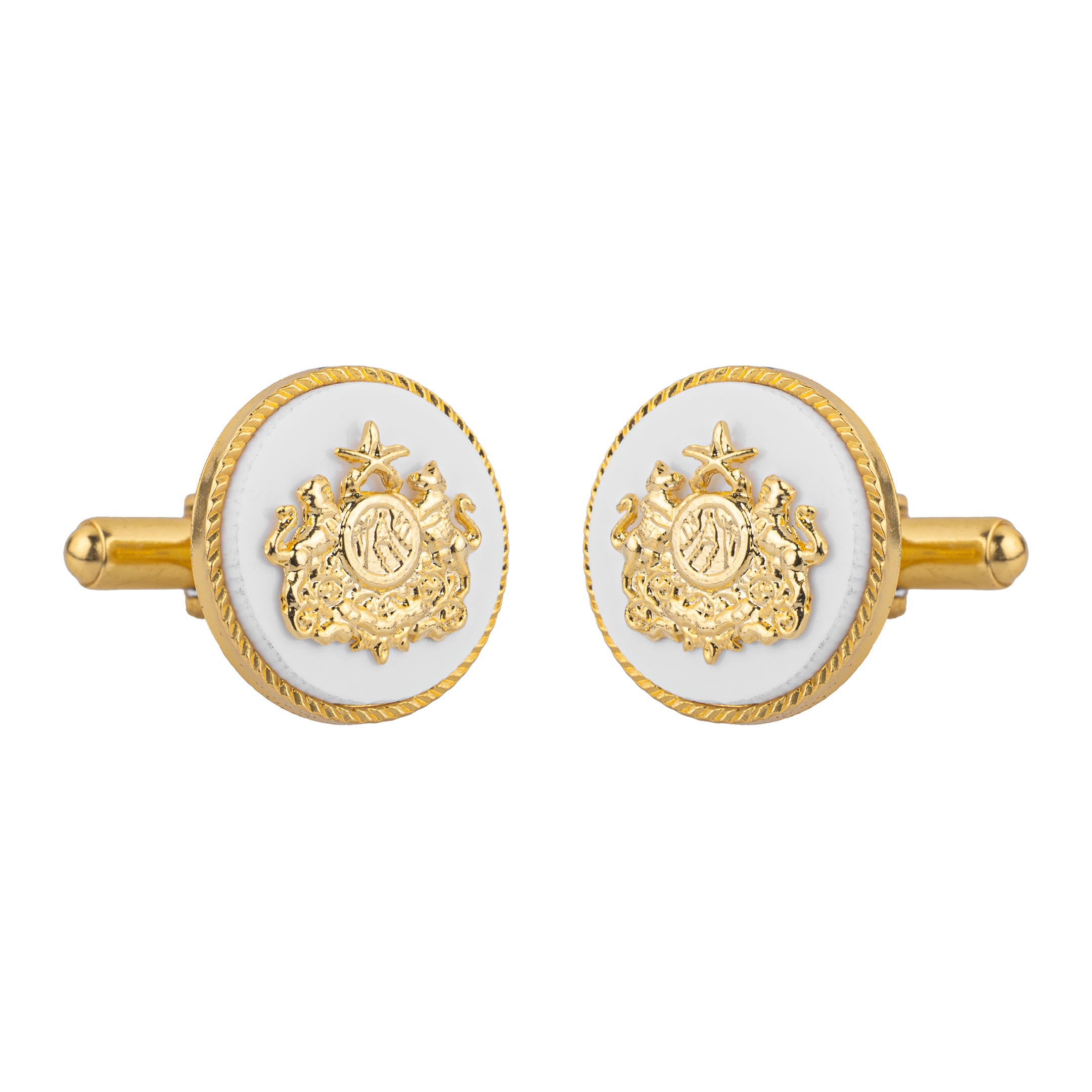 White Sirohi Clan Gold Plated Cufflinks