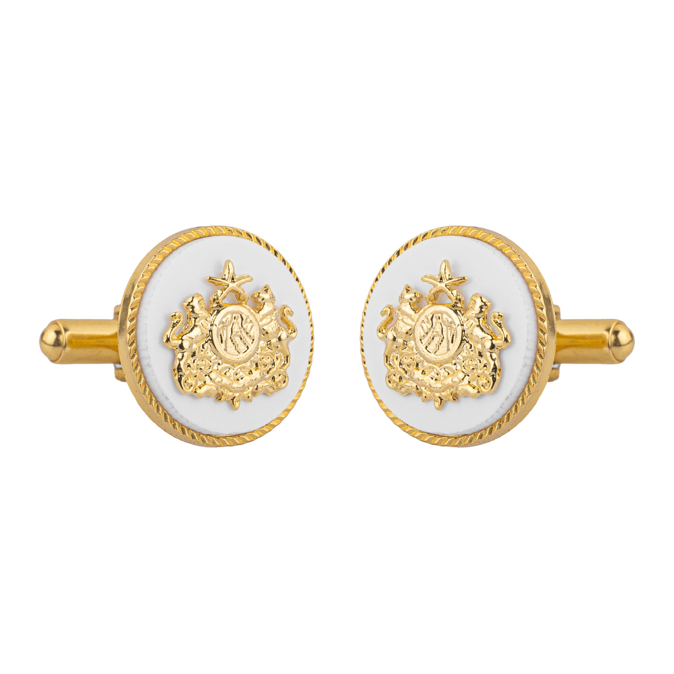 White Sirohi Clan Gold Plated Cufflinks