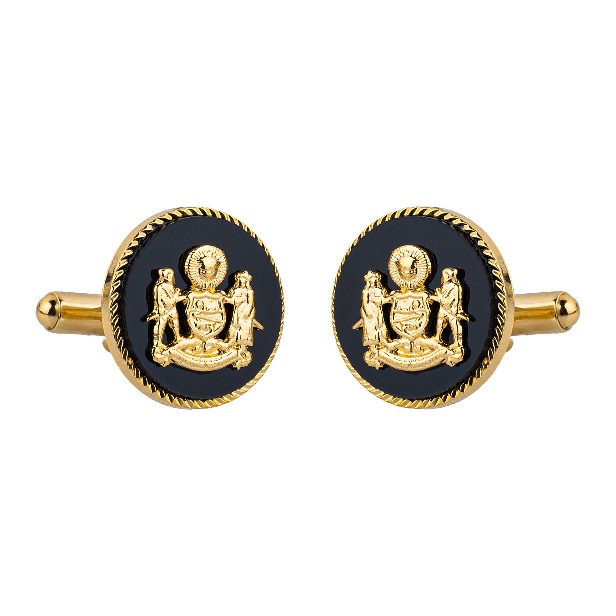 Black Mewar Clan Gold Plated Cufflinks