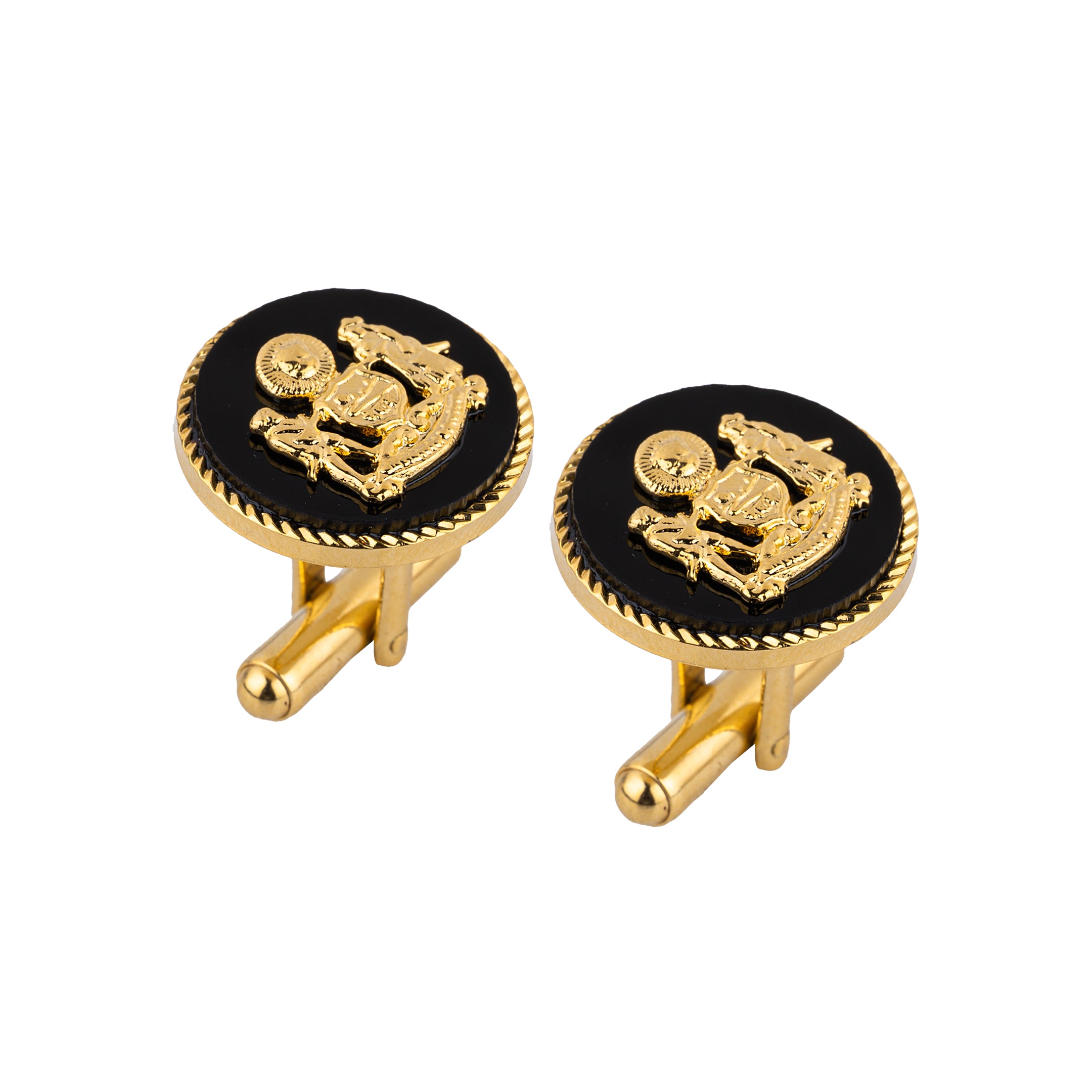 Black Mewar Clan Gold Plated Cufflinks