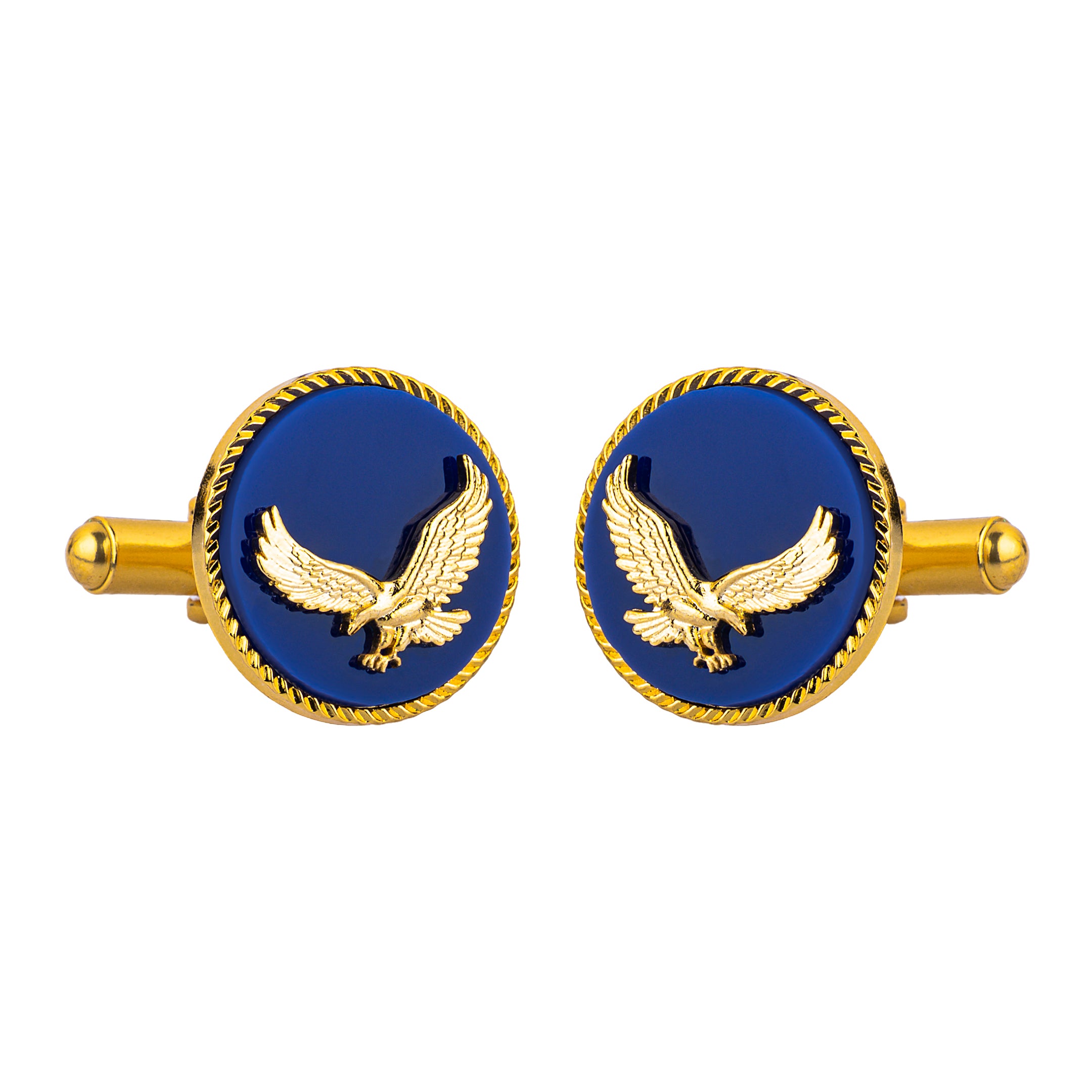 Blue Marwar Eagle Gold Plated Cufflinks