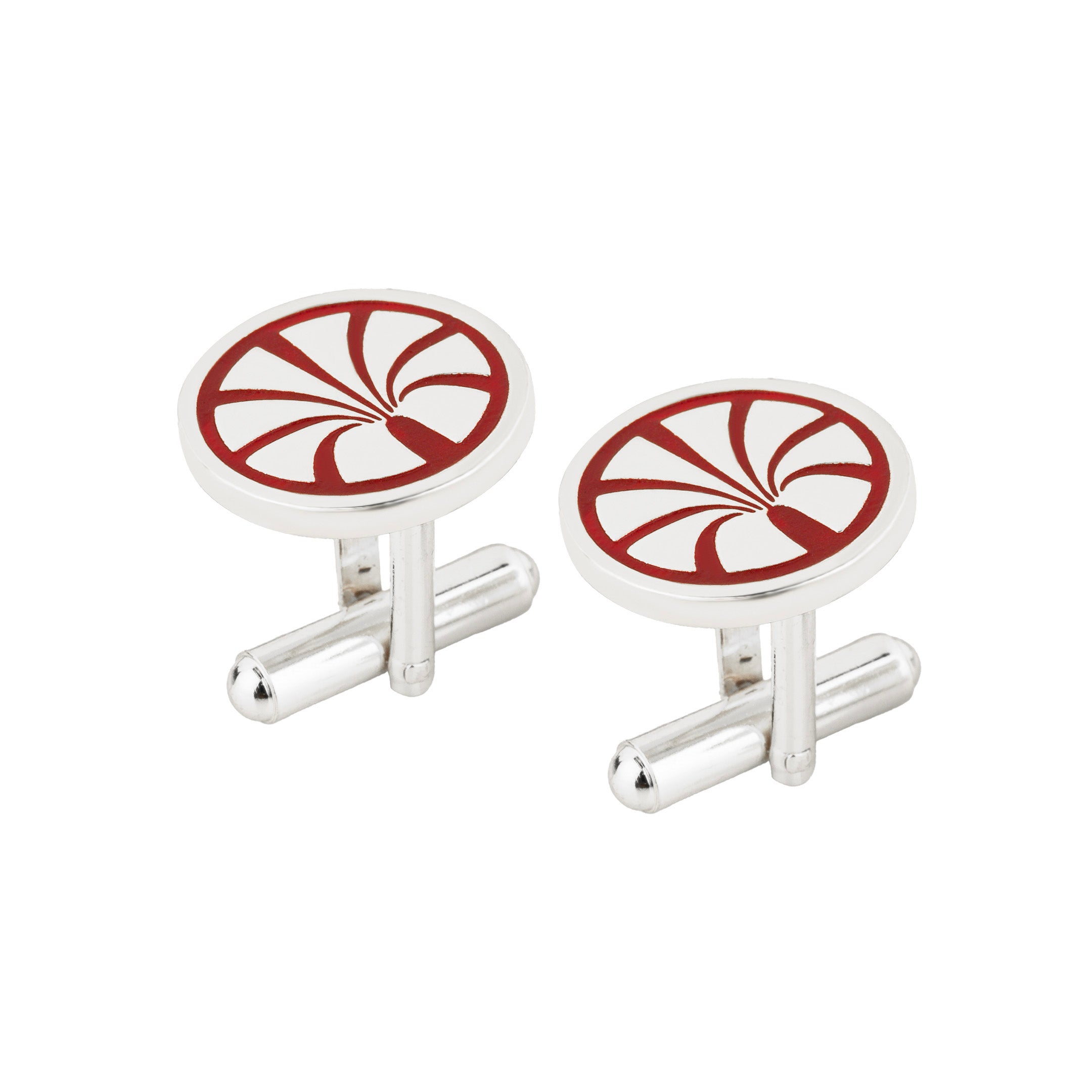 Royal Oasis Heritage Red Enamel Silver Plated Cufflinks