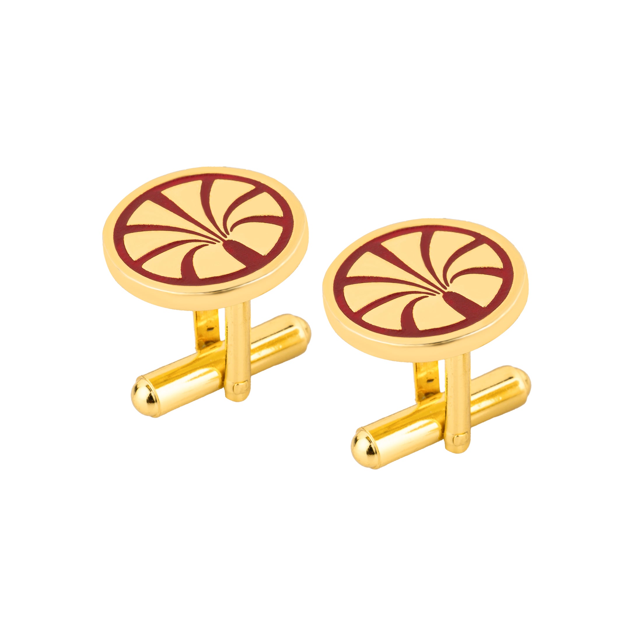 Royal Oasis Heritage Red Enamel Gold Plated Cufflinks