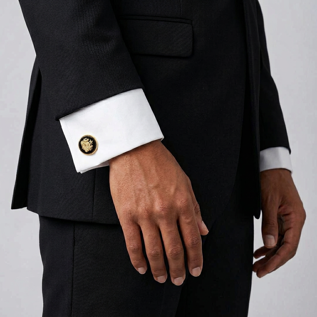 Black Sirohi Clan Gold Plated Cufflinks