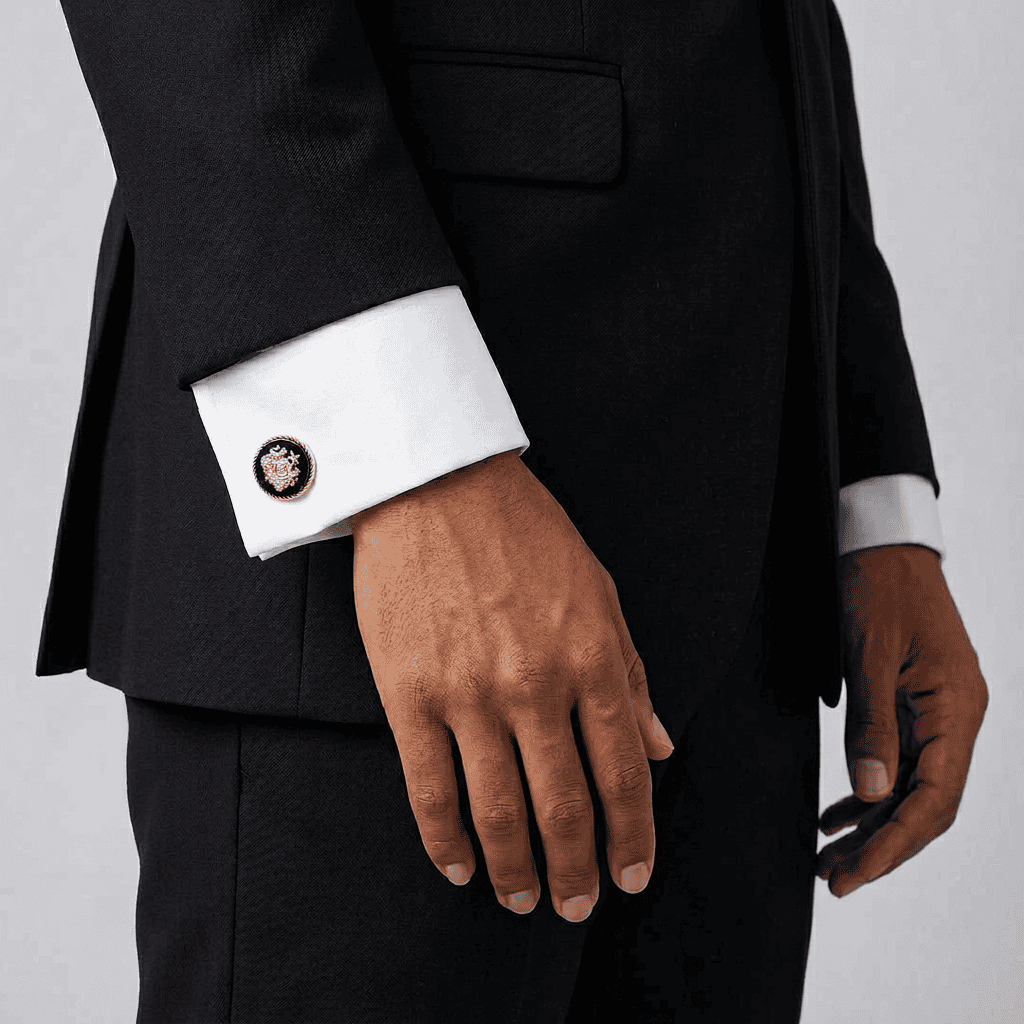 Black Sirohi Clan Gold Plated Cufflinks