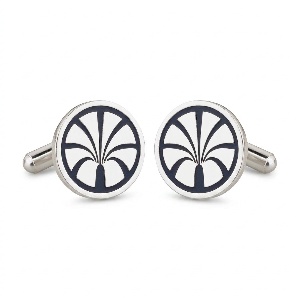 Royal Oasis Heritage Blue Enamel Silver Plated Cufflinks