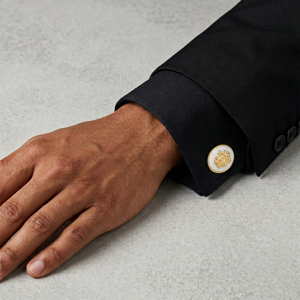 White Sirohi Clan Gold Plated Cufflinks