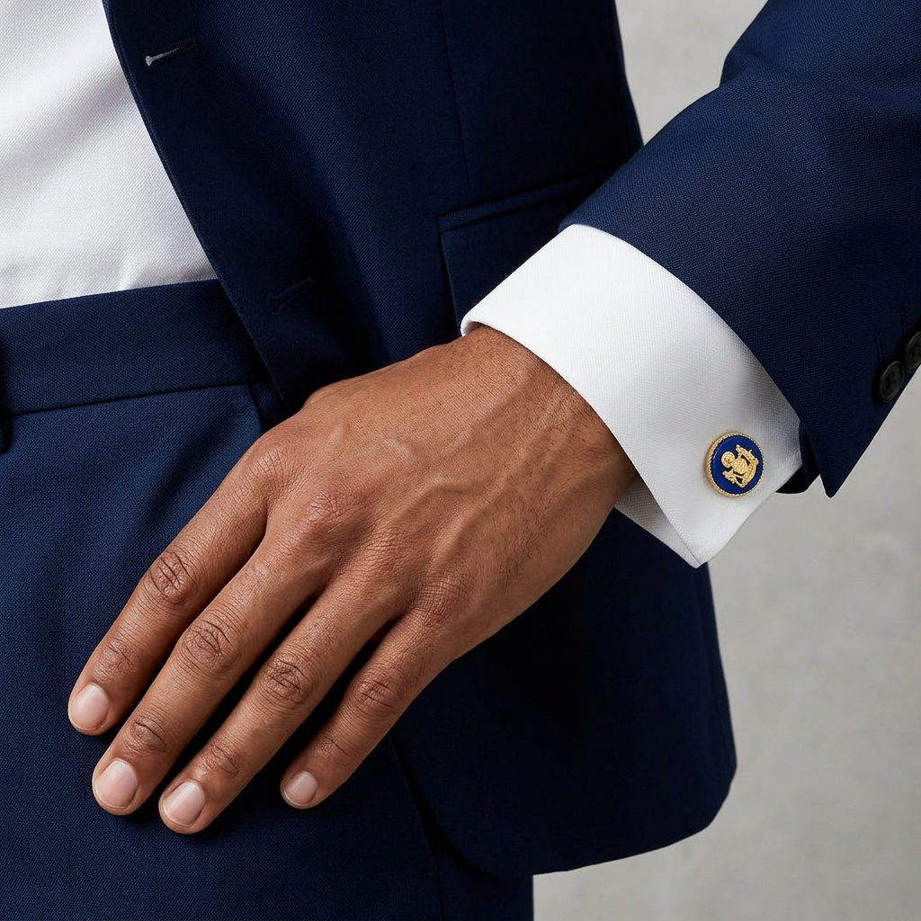 Blue Mewar Clan Gold Plated Cufflinks