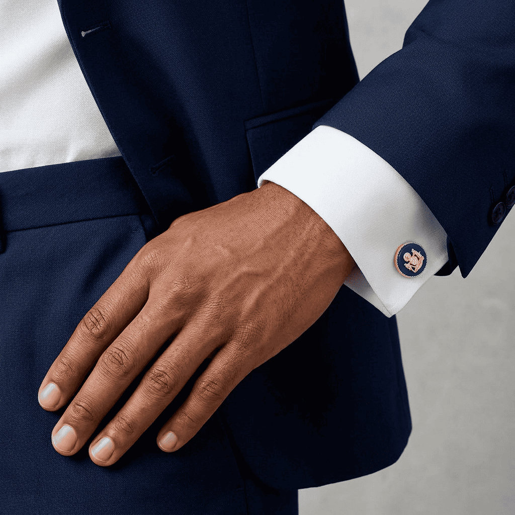 Blue Mewar Clan Gold Plated Cufflinks