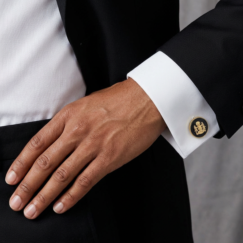 Black Mewar Clan Gold Plated Cufflinks