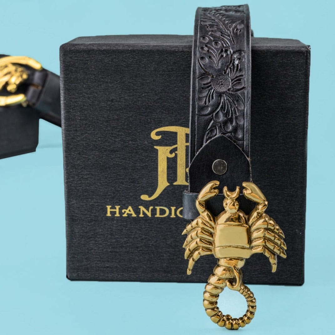 Handcrafted Brass Metallic Scorpion Belt | mens designer belts | JRT Handicrafts