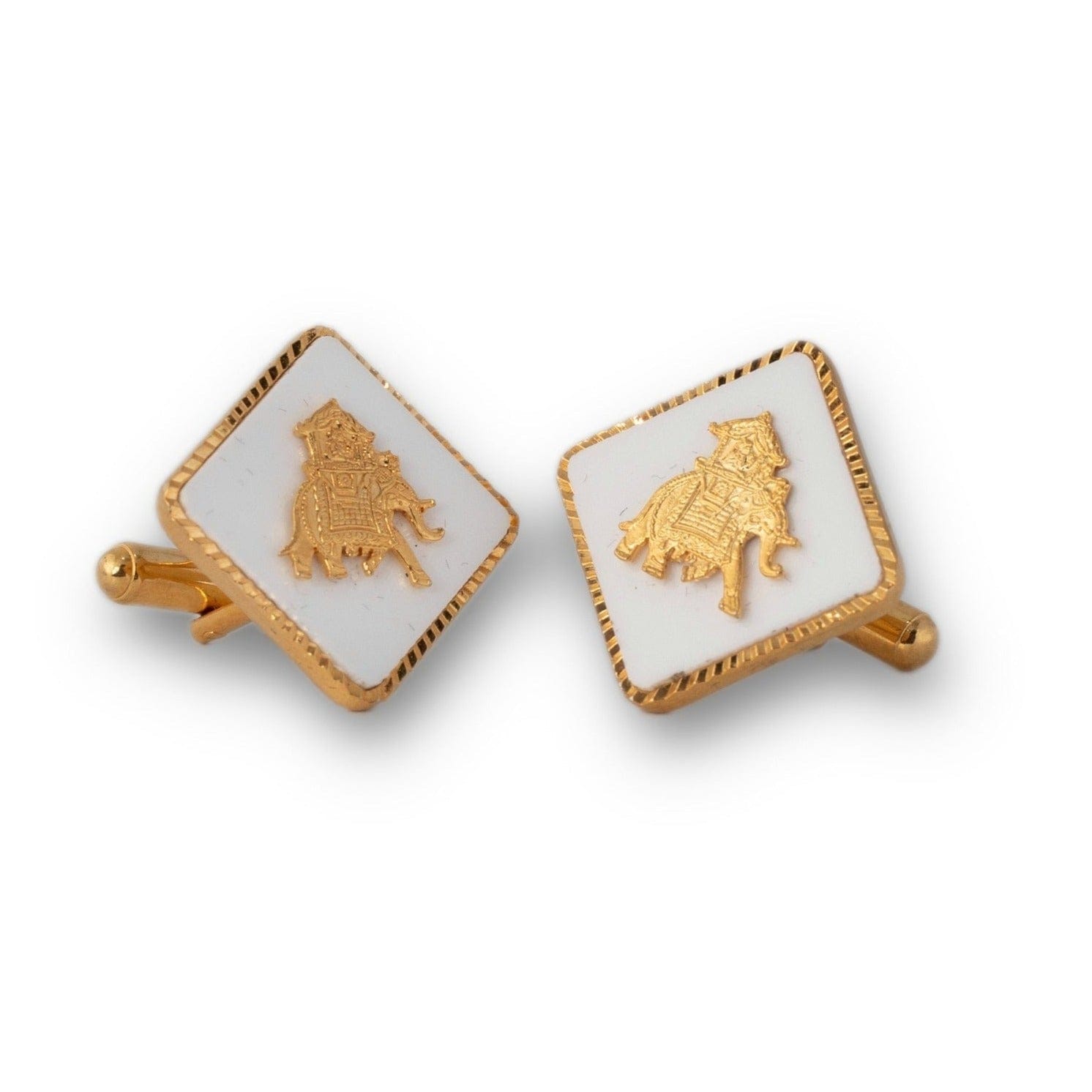 Square Mother of Pearl Howdah Elephant Cufflinks Online | JRT Handicrafts