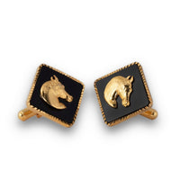 Square Horse Gold Plated Cufflink