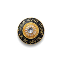 Black Floral Enamel Buttons