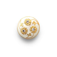 White Swirl Floral Enamel Buttons