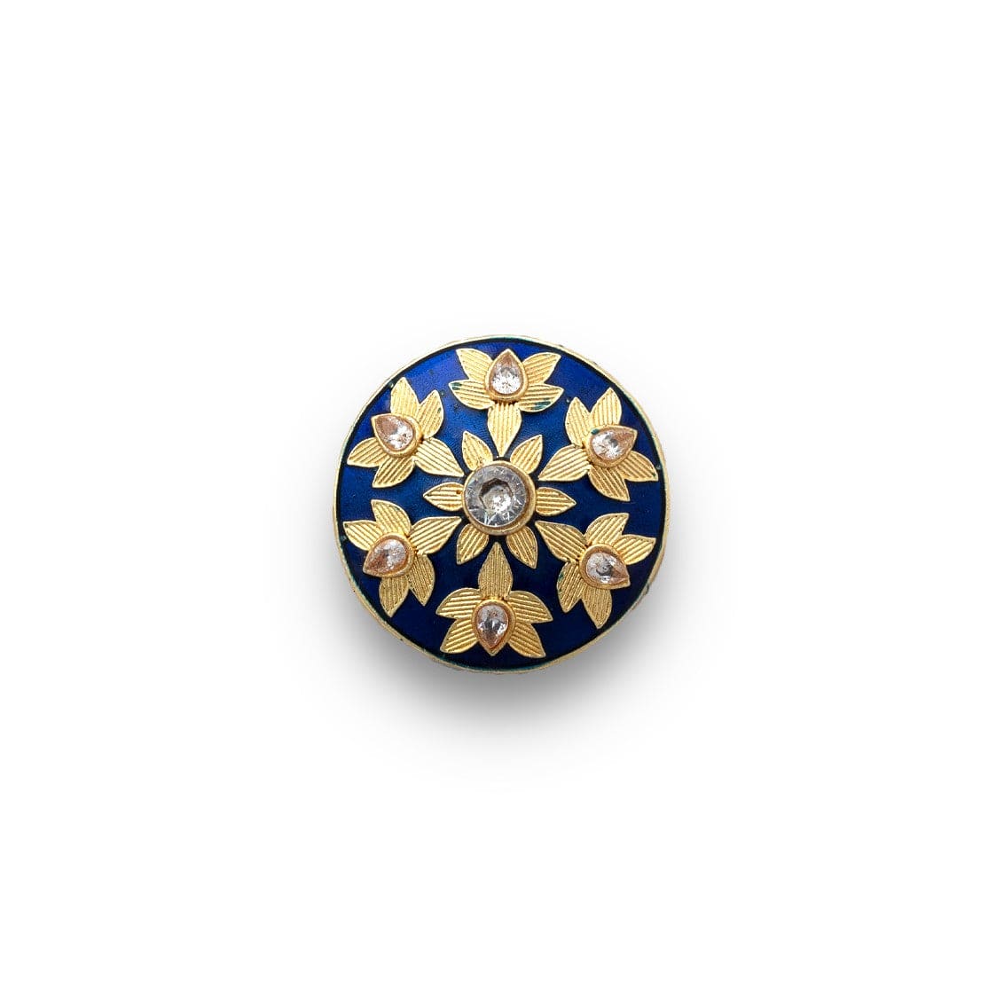 Navy Blue Floral Enamel Buttons