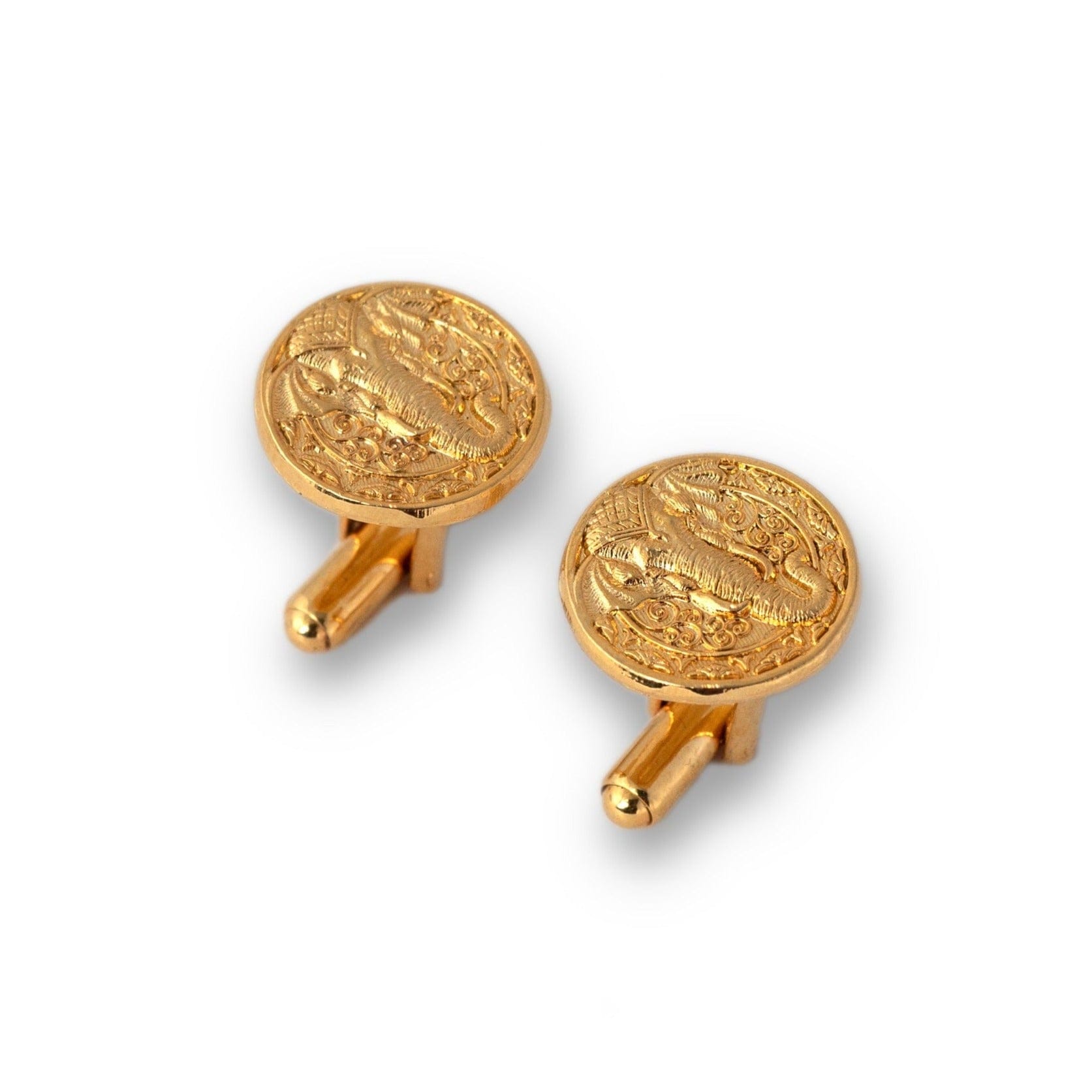 Floral Tracery Elephant Gold Plated Cufflinks For Blazer | Best Cufflinks | JRT Handicrafts