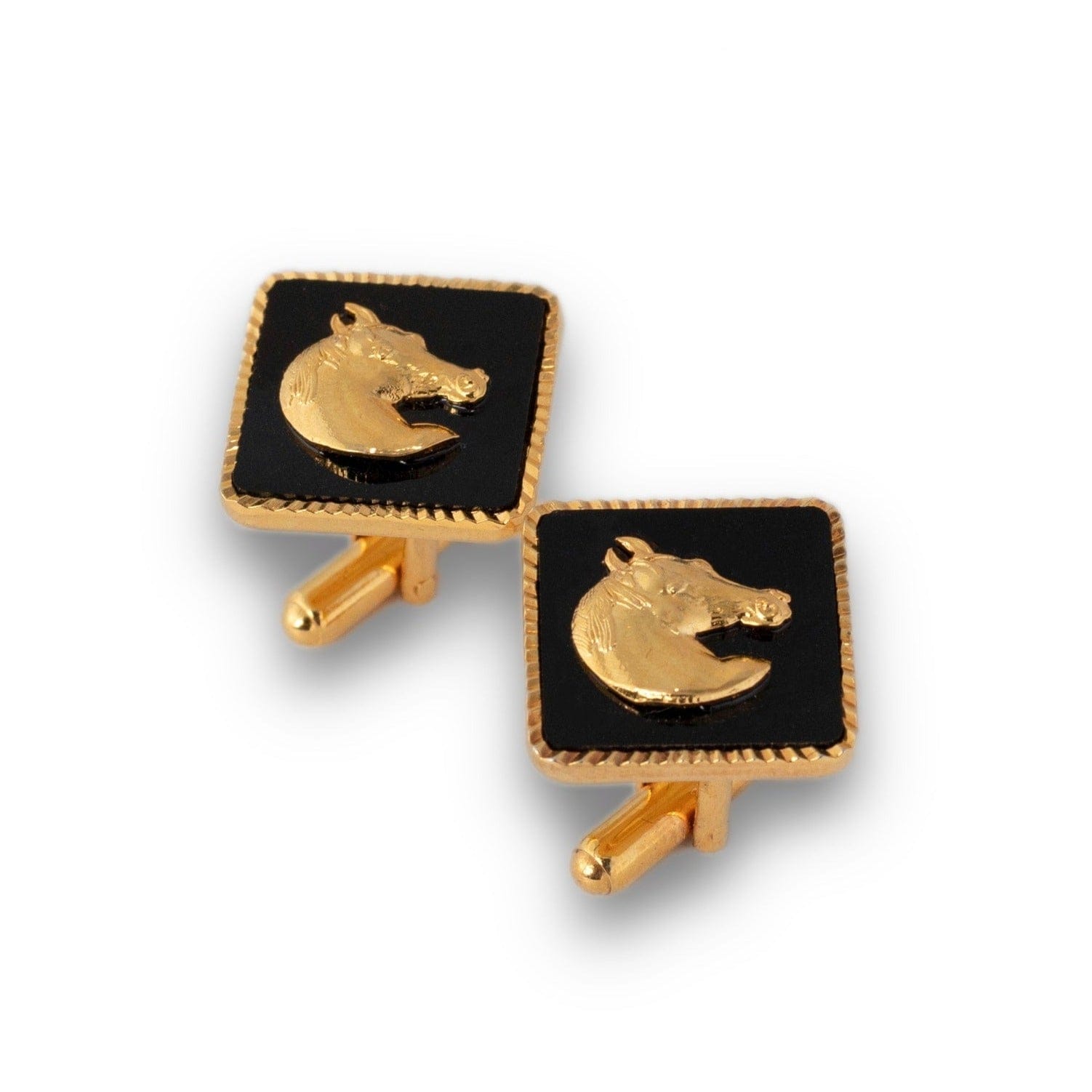 Square Horse Gold Plated Cufflink