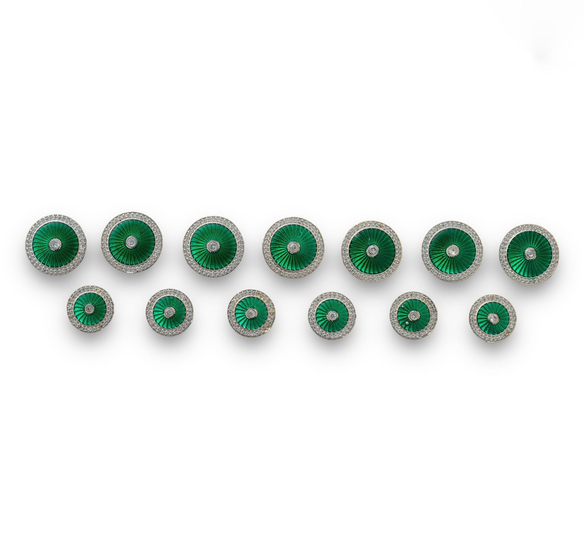 Handcrafted Green Guilloche Silver Buttons | Fancy Buttons | Blazer Button Sets | JRT Handicrafts