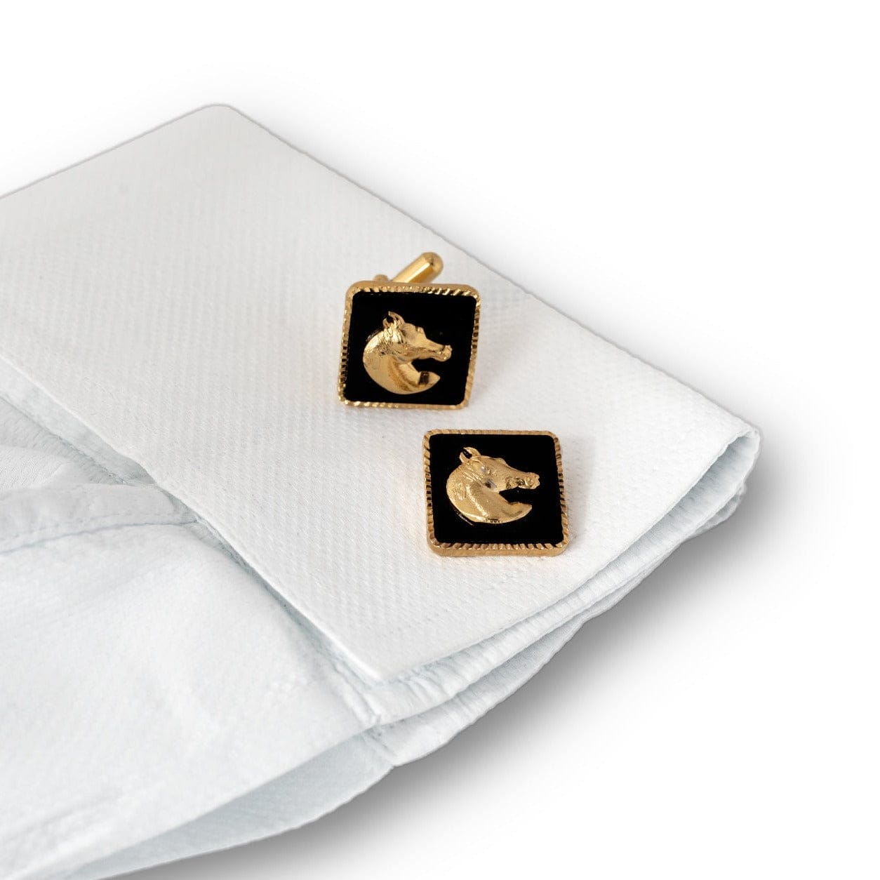 Square Horse Gold Plated Cufflinks For Men | JRT Handicrafts