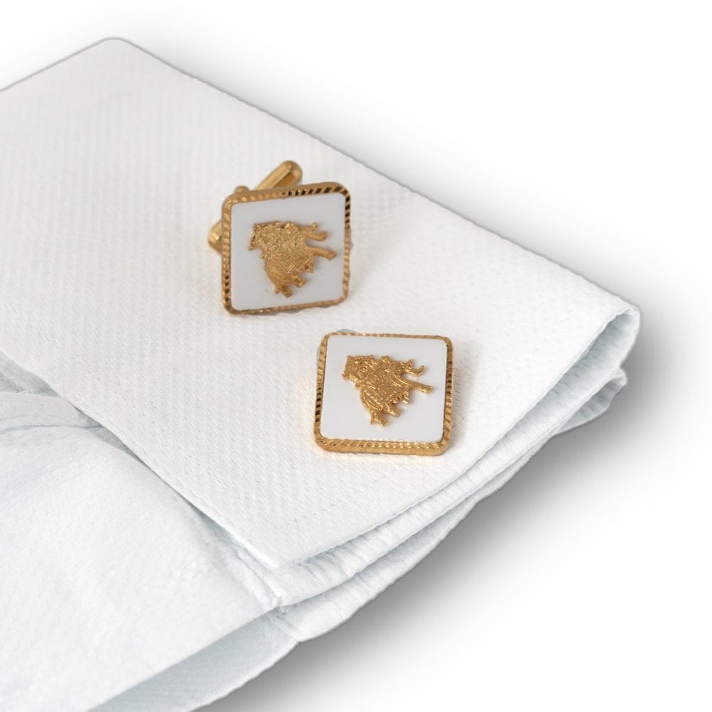 Square Mother of Pearl Howdah Elephant Cufflinks Gift Set | JRT Handicrafts