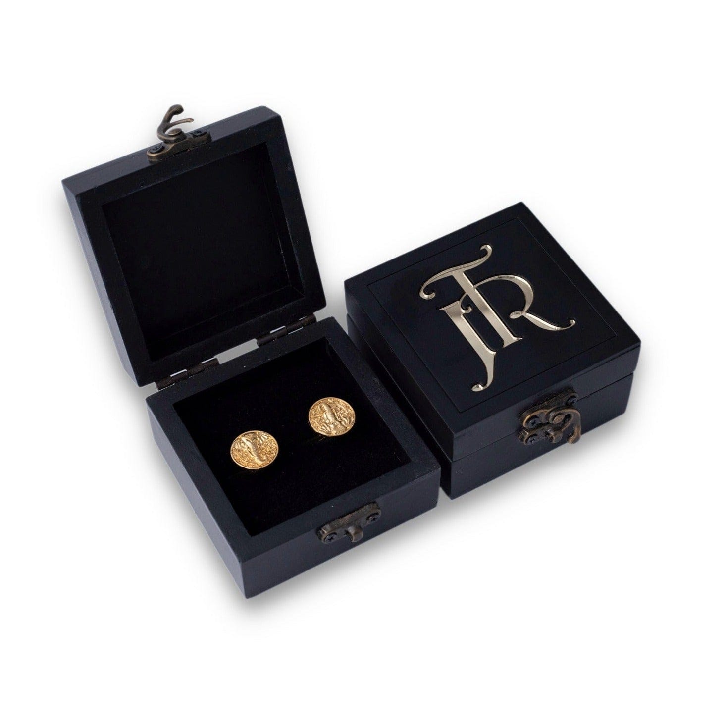 Floral Tracery Elephant Gold Plated Cufflinks Gift Set | luxury cufflinks | JRT Handicrafts